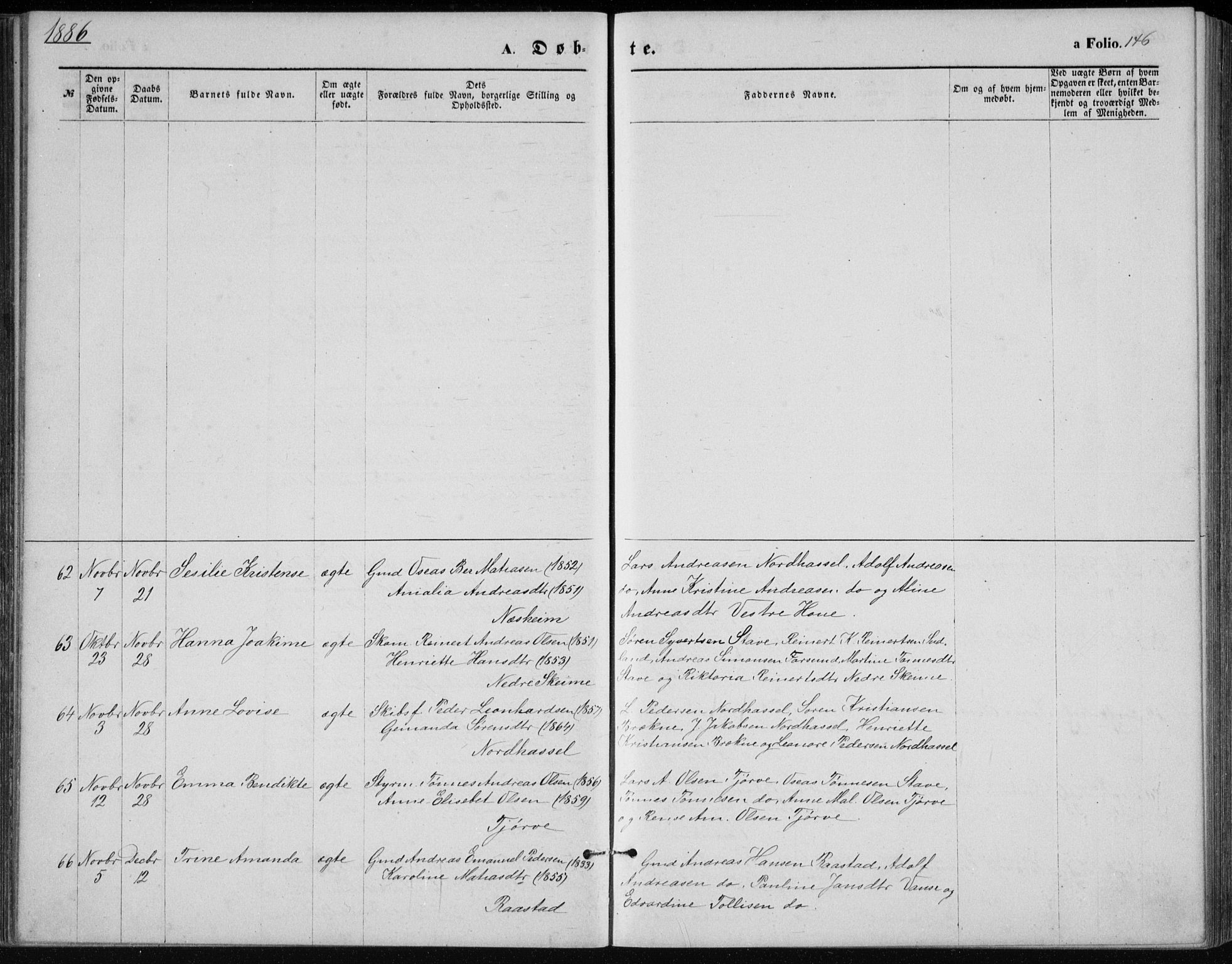 Lista sokneprestkontor, AV/SAK-1111-0027/F/Fb/L0004: Parish register (copy) no. B 4, 1877-1891, p. 146