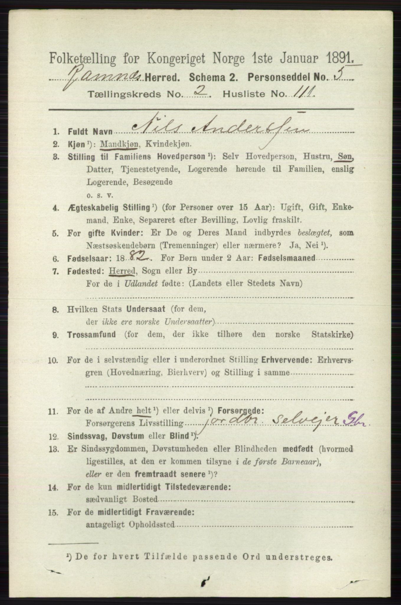 RA, 1891 census for 0718 Ramnes, 1891, p. 1195