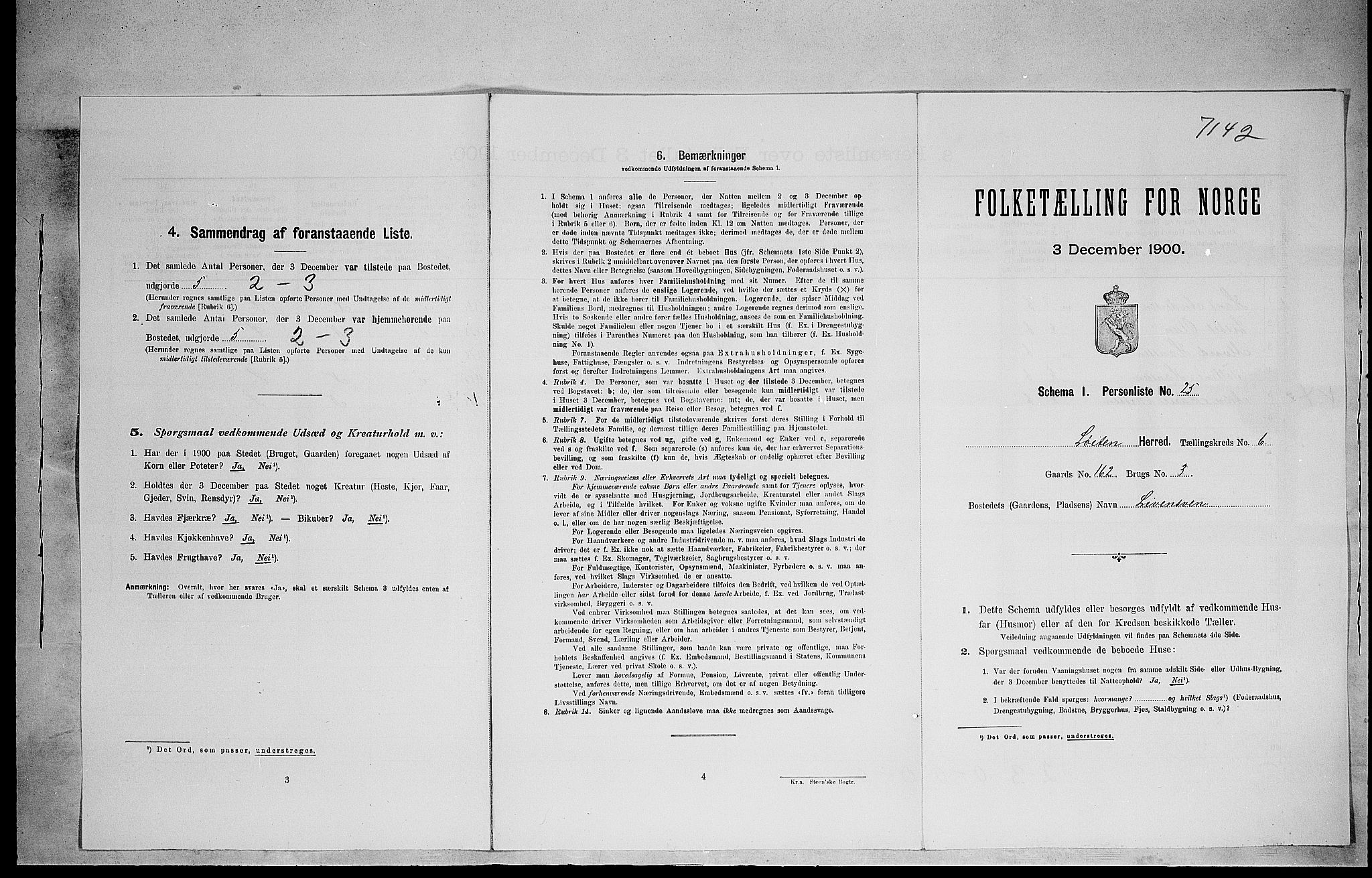 SAH, 1900 census for Løten, 1900, p. 1521