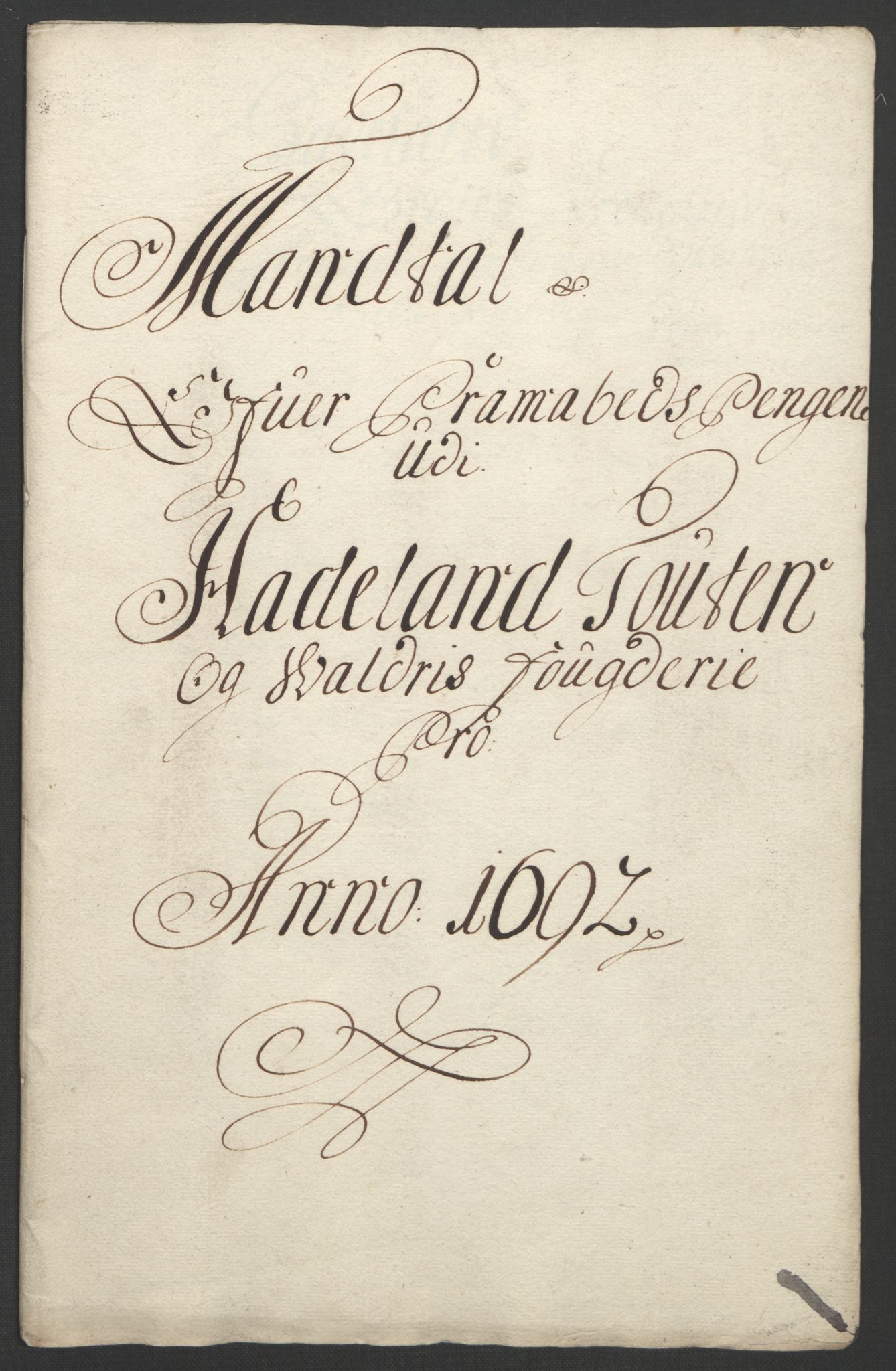 Rentekammeret inntil 1814, Reviderte regnskaper, Fogderegnskap, RA/EA-4092/R18/L1291: Fogderegnskap Hadeland, Toten og Valdres, 1692, p. 158