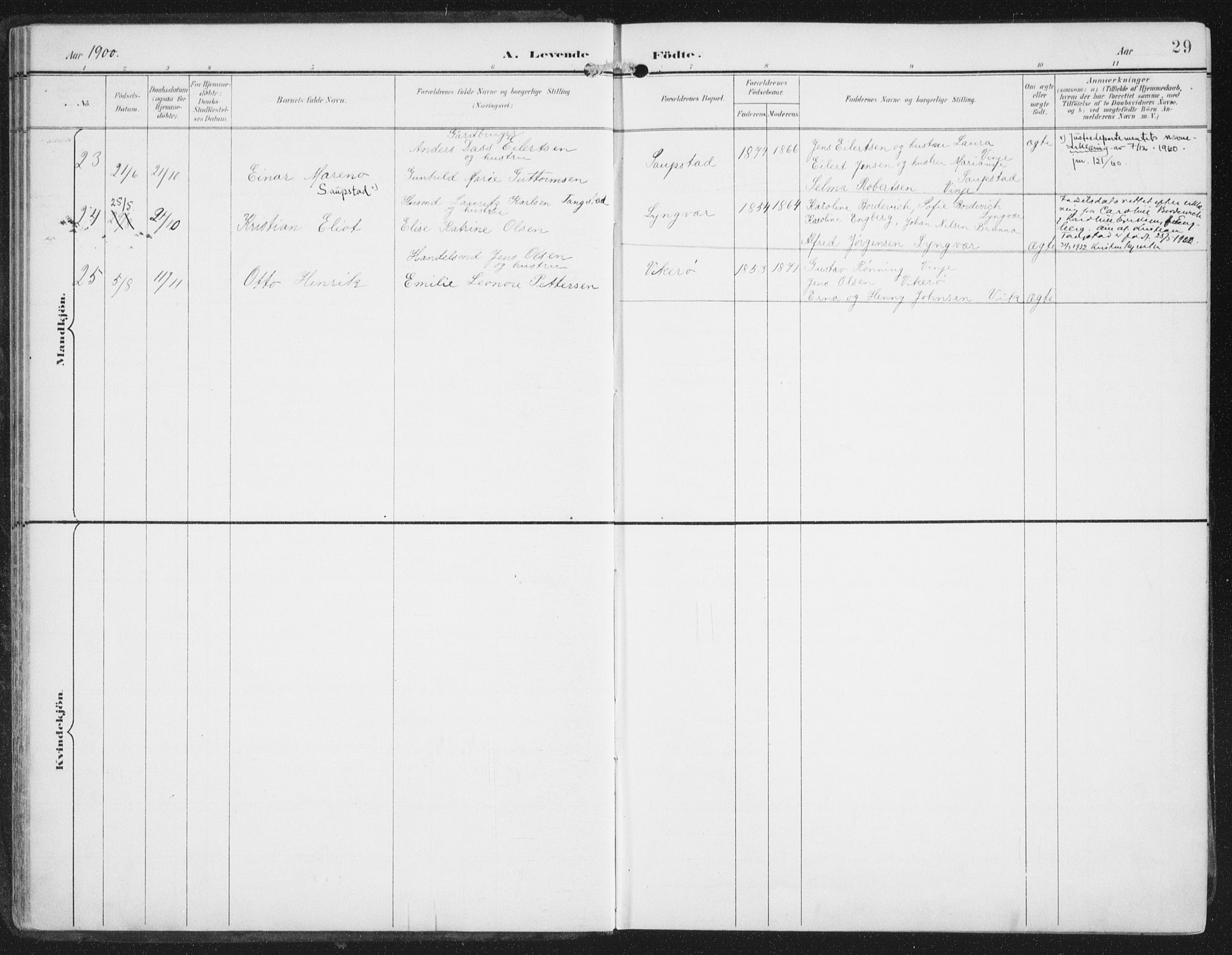 Ministerialprotokoller, klokkerbøker og fødselsregistre - Nordland, SAT/A-1459/876/L1098: Parish register (official) no. 876A04, 1896-1915, p. 29