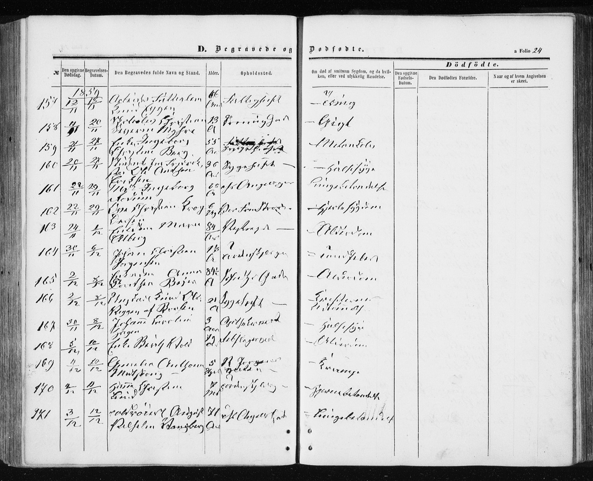 Ministerialprotokoller, klokkerbøker og fødselsregistre - Sør-Trøndelag, SAT/A-1456/601/L0053: Parish register (official) no. 601A21, 1857-1865, p. 24