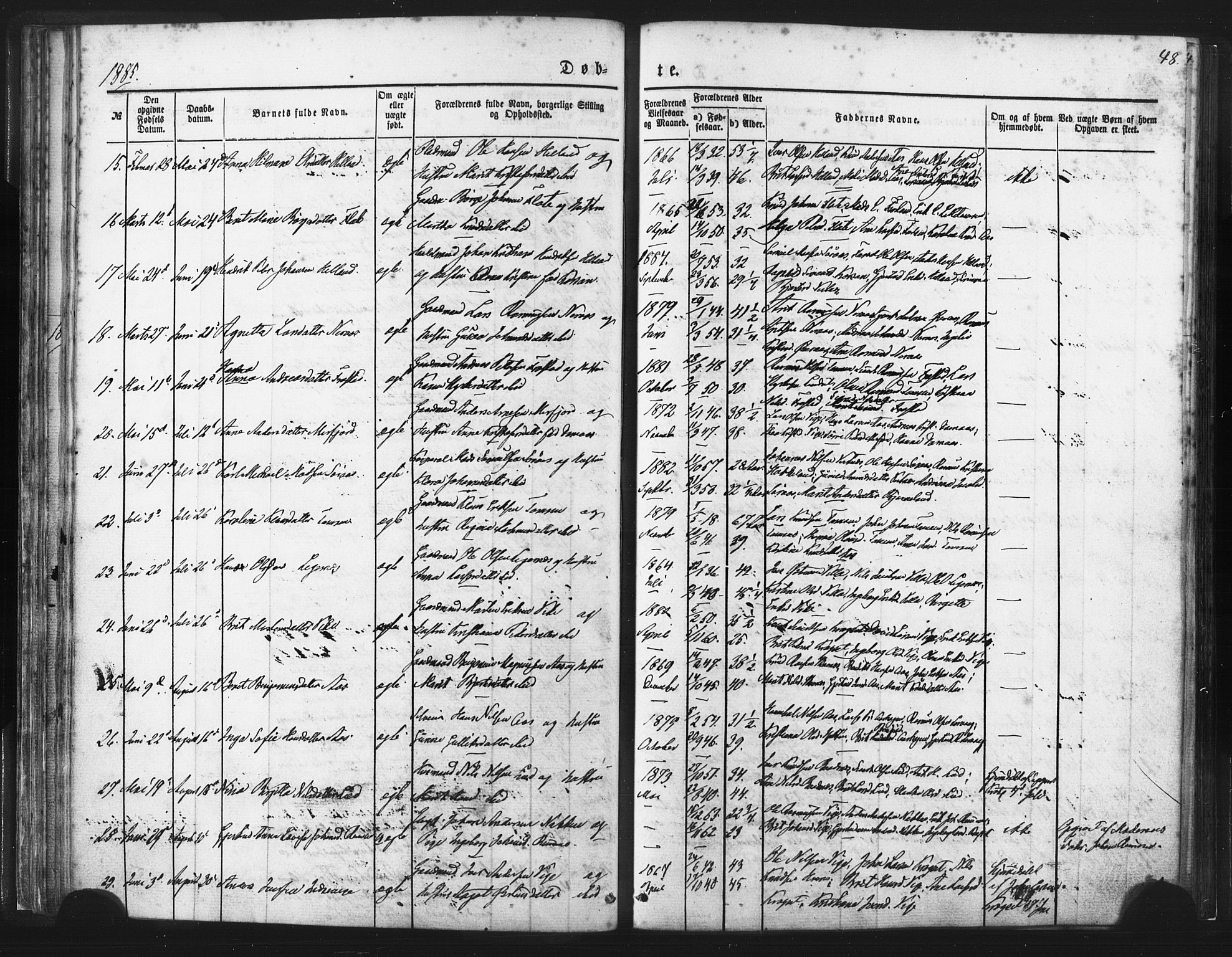 Ministerialprotokoller, klokkerbøker og fødselsregistre - Møre og Romsdal, AV/SAT-A-1454/539/L0530: Parish register (official) no. 539A03, 1872-1886, p. 48