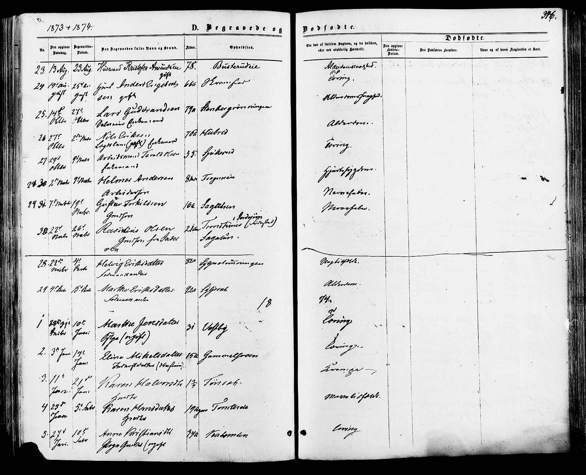 Vang prestekontor, Hedmark, AV/SAH-PREST-008/H/Ha/Haa/L0015: Parish register (official) no. 15, 1871-1885, p. 346