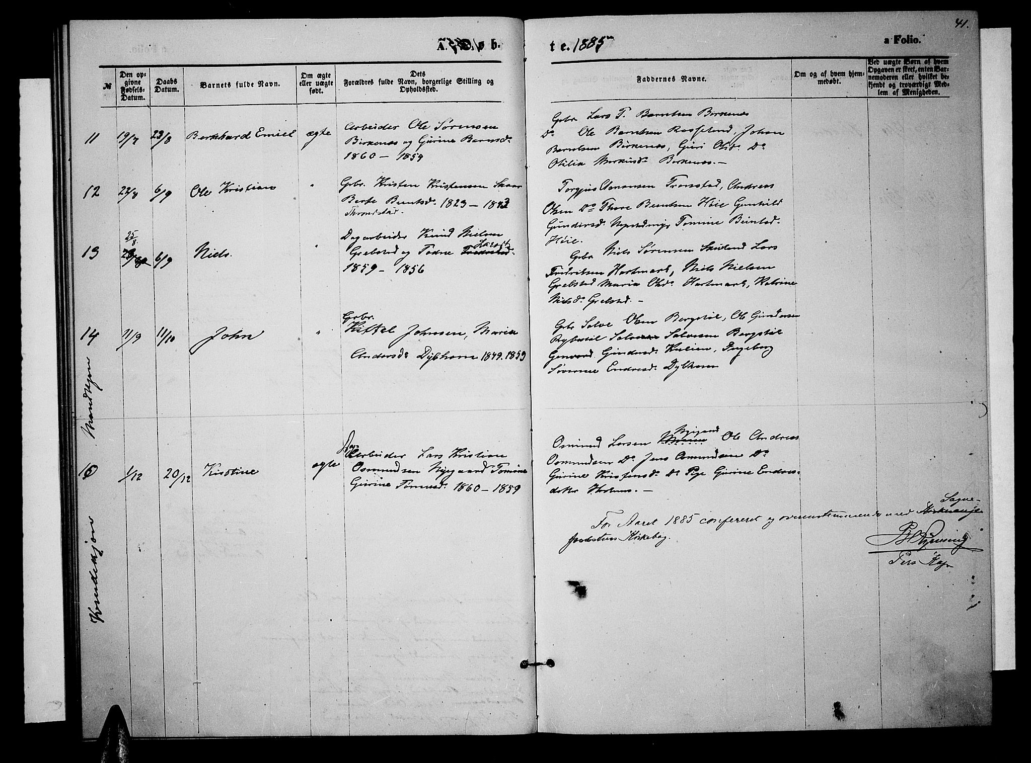 Søgne sokneprestkontor, AV/SAK-1111-0037/F/Fb/Fba/L0003: Parish register (copy) no. B 3, 1874-1887, p. 41