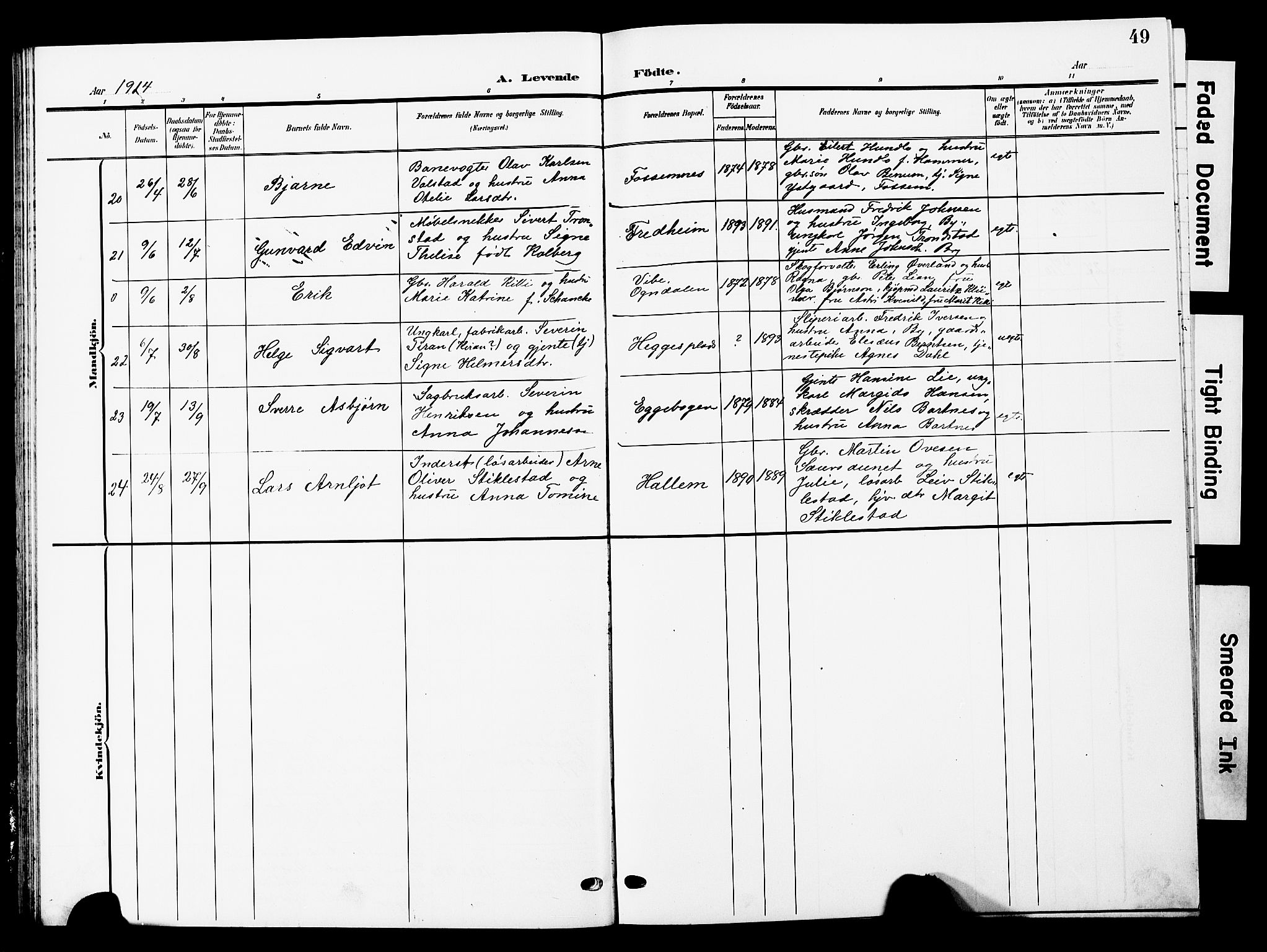 Ministerialprotokoller, klokkerbøker og fødselsregistre - Nord-Trøndelag, AV/SAT-A-1458/740/L0381: Parish register (copy) no. 740C02, 1903-1914, p. 49