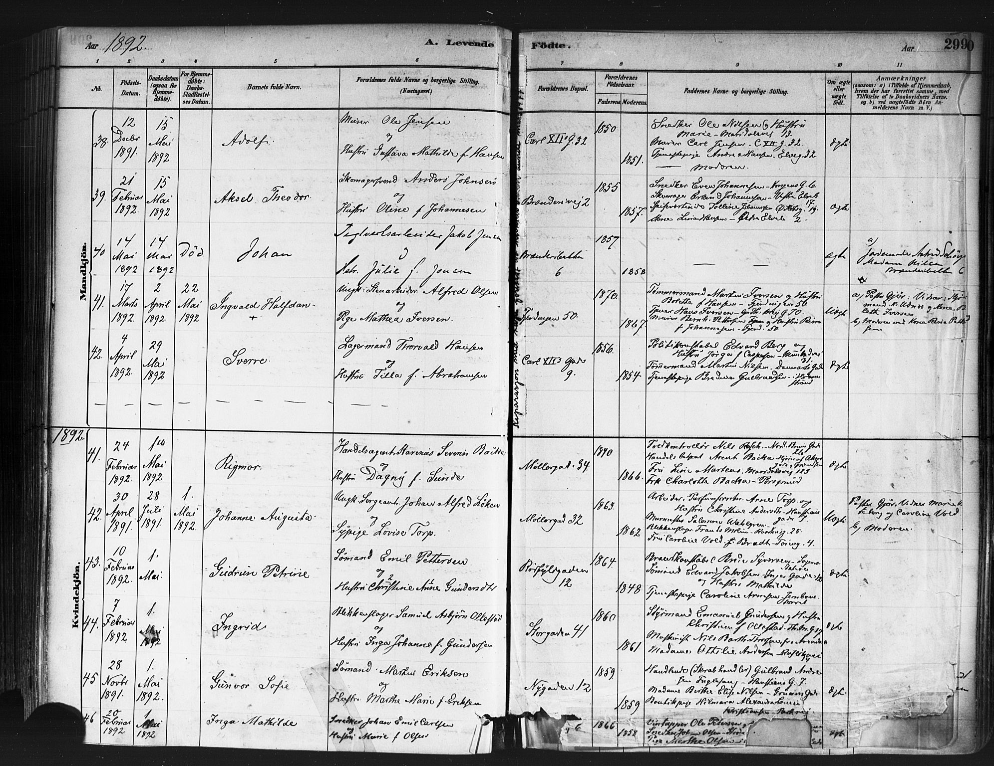 Jakob prestekontor Kirkebøker, SAO/A-10850/F/Fa/L0003: Parish register (official) no. 3, 1880-1895, p. 299