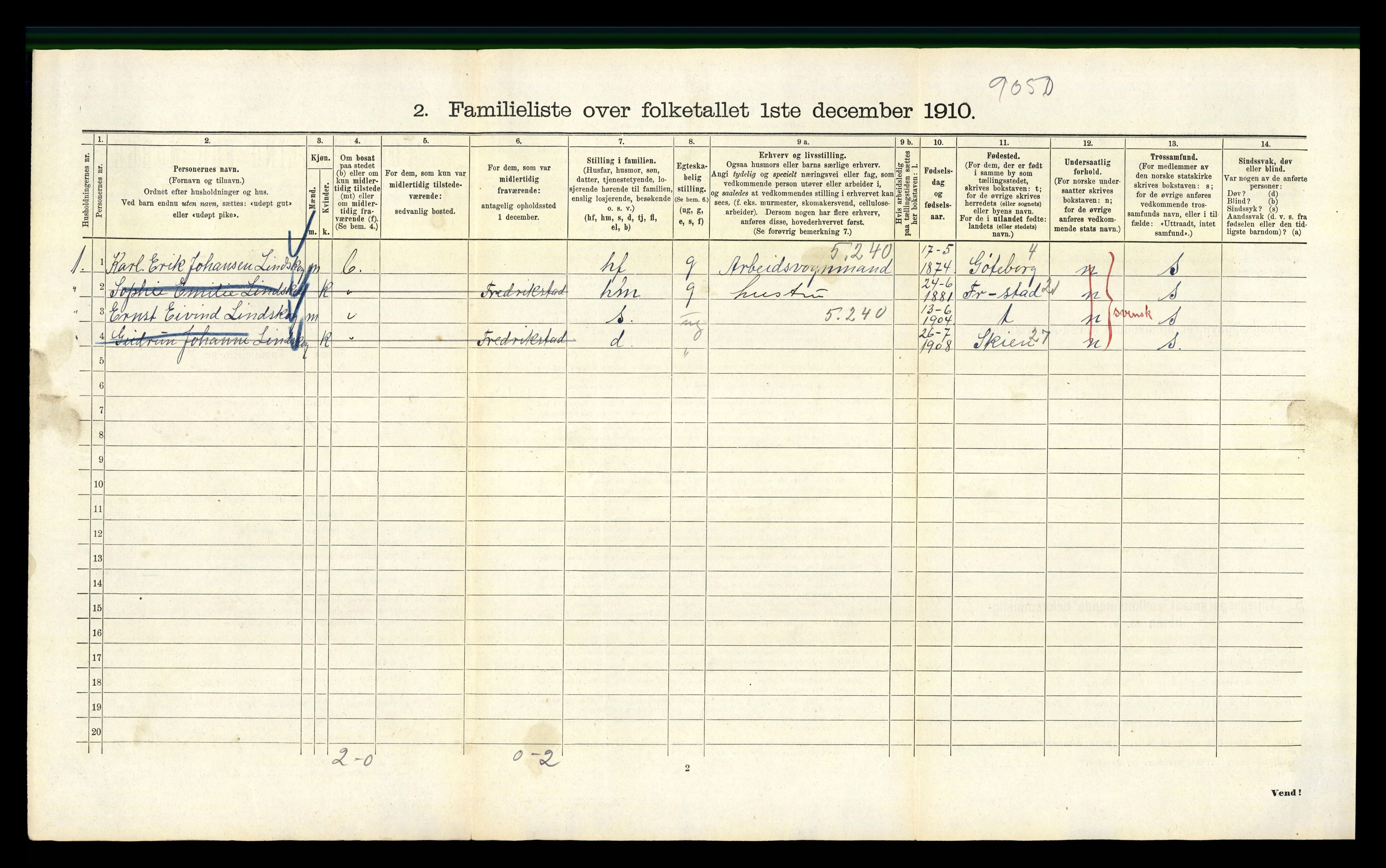 RA, 1910 census for Kristiania, 1910, p. 72694