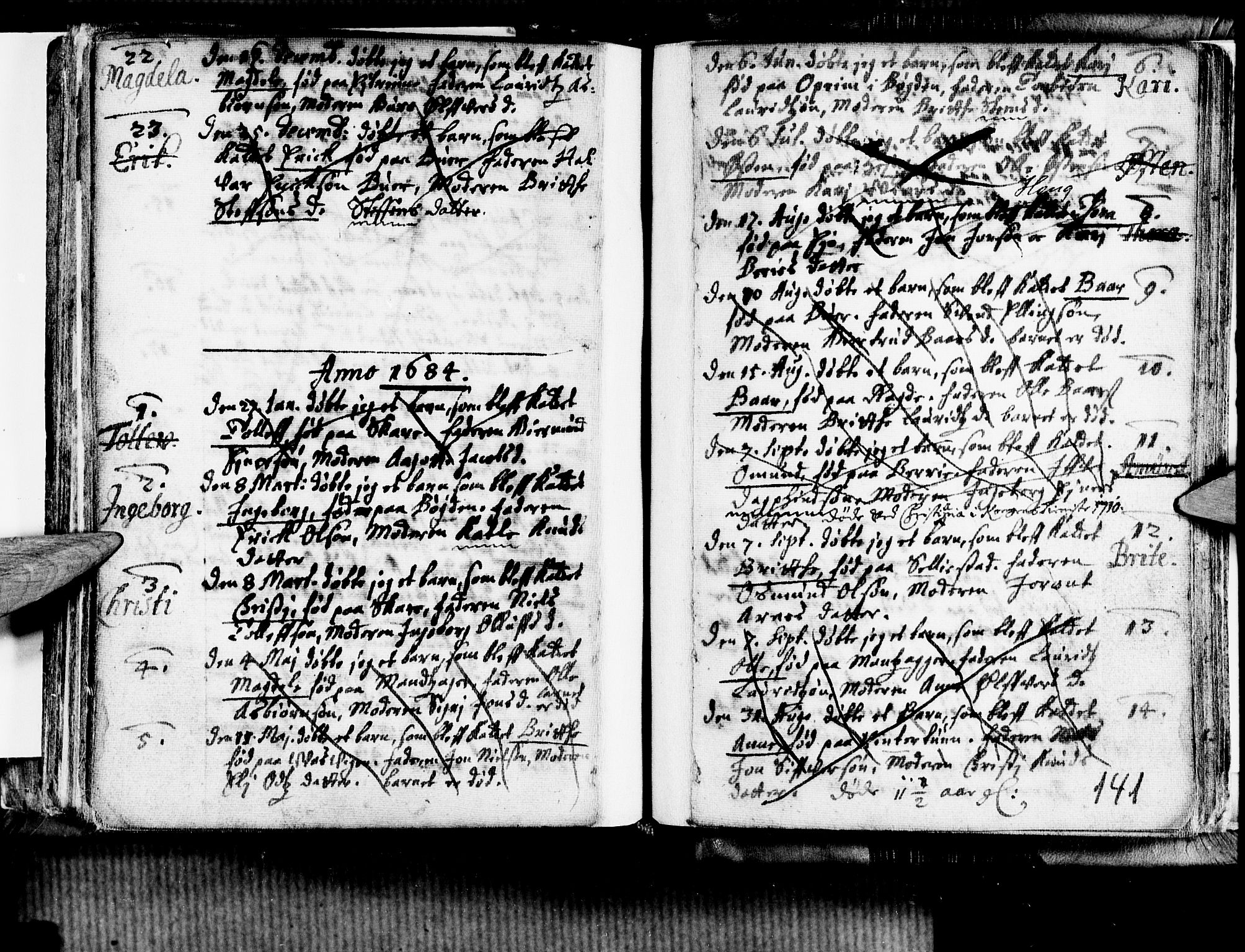 Ullensvang sokneprestembete, SAB/A-78701/H/Haa: Parish register (official) no. A 1 /3, 1676-1719, p. 141