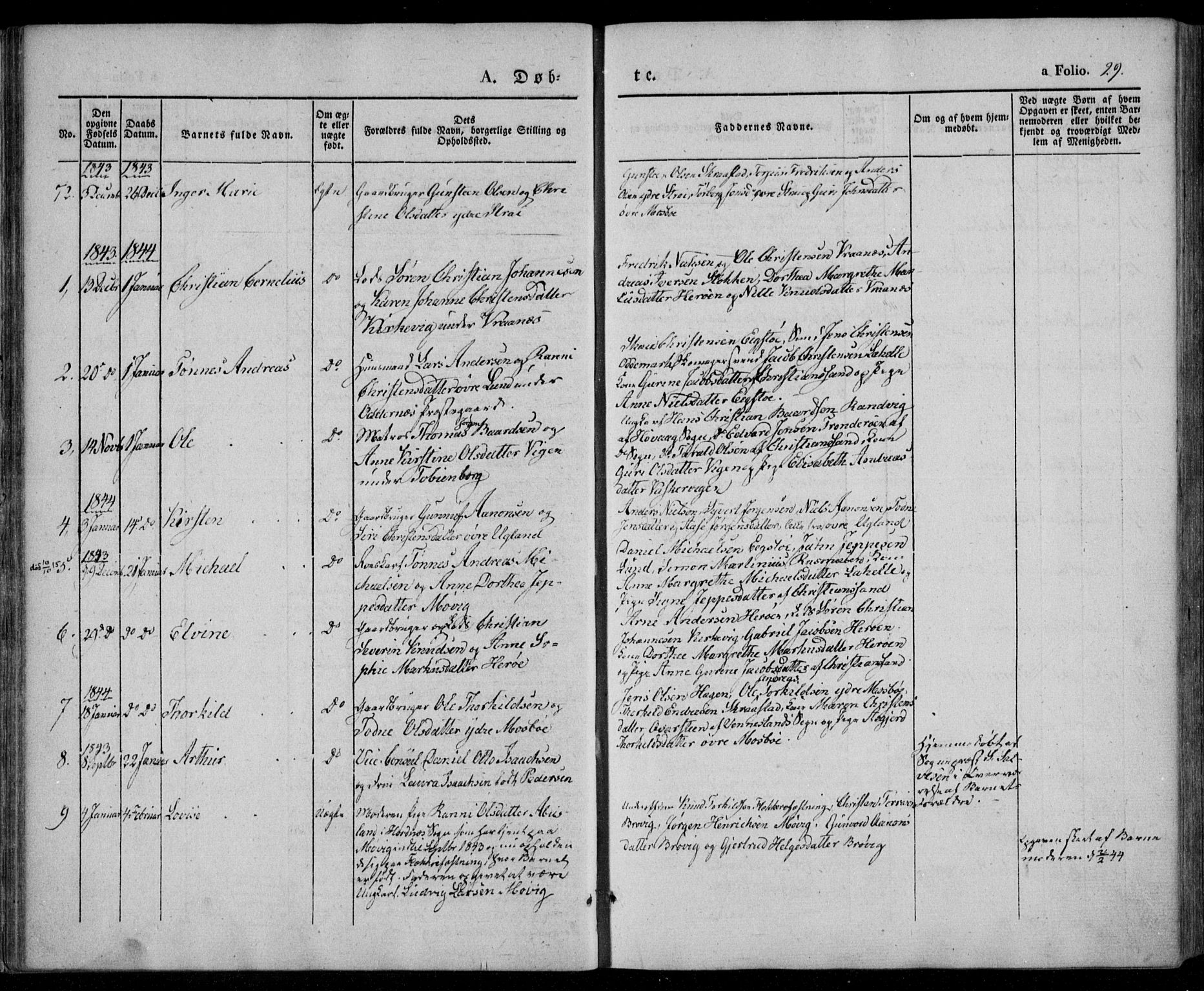 Oddernes sokneprestkontor, SAK/1111-0033/F/Fa/Faa/L0006: Parish register (official) no. A 6, 1838-1851, p. 29