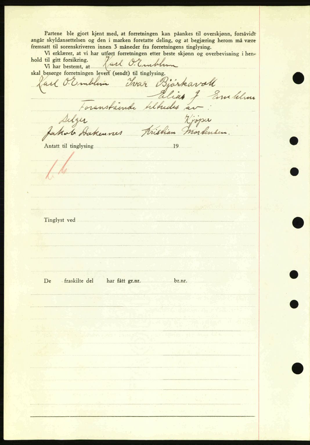 Nordre Sunnmøre sorenskriveri, AV/SAT-A-0006/1/2/2C/2Ca: Mortgage book no. A13, 1942-1942, Diary no: : 746/1942