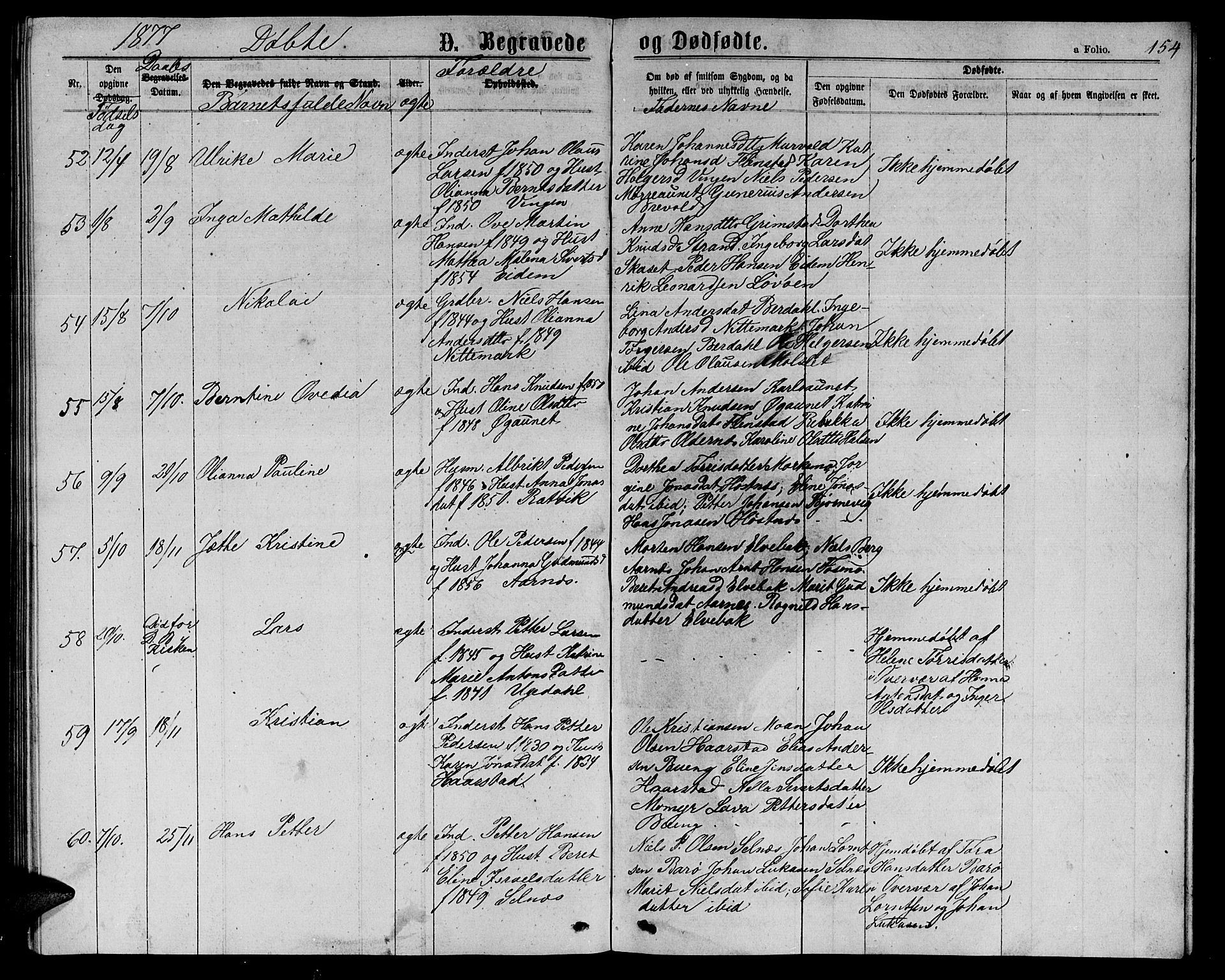 Ministerialprotokoller, klokkerbøker og fødselsregistre - Sør-Trøndelag, SAT/A-1456/655/L0686: Parish register (copy) no. 655C02, 1866-1879, p. 154