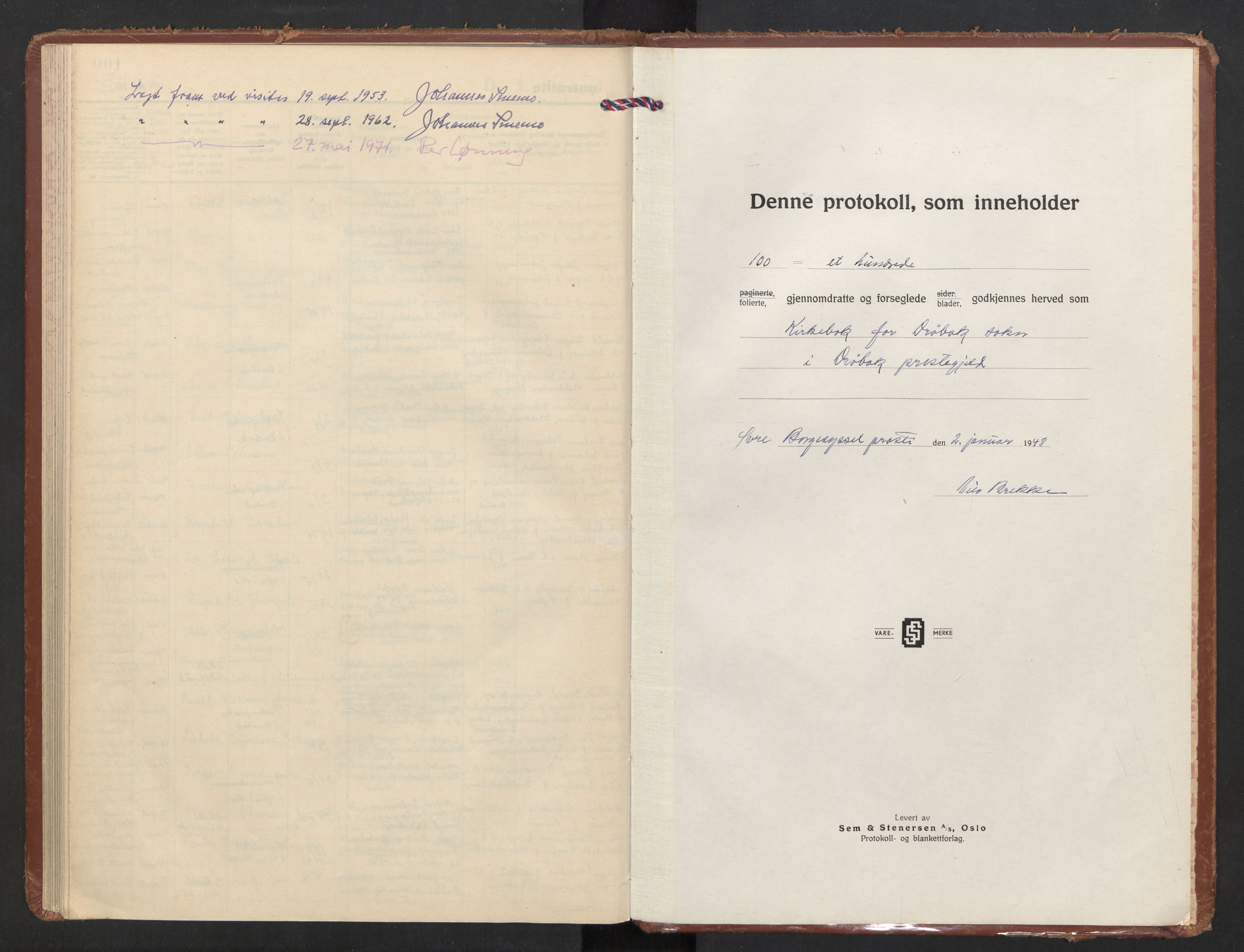 Drøbak prestekontor Kirkebøker, SAO/A-10142a/F/Fb/L0005: Parish register (official) no. II 5, 1948-1975