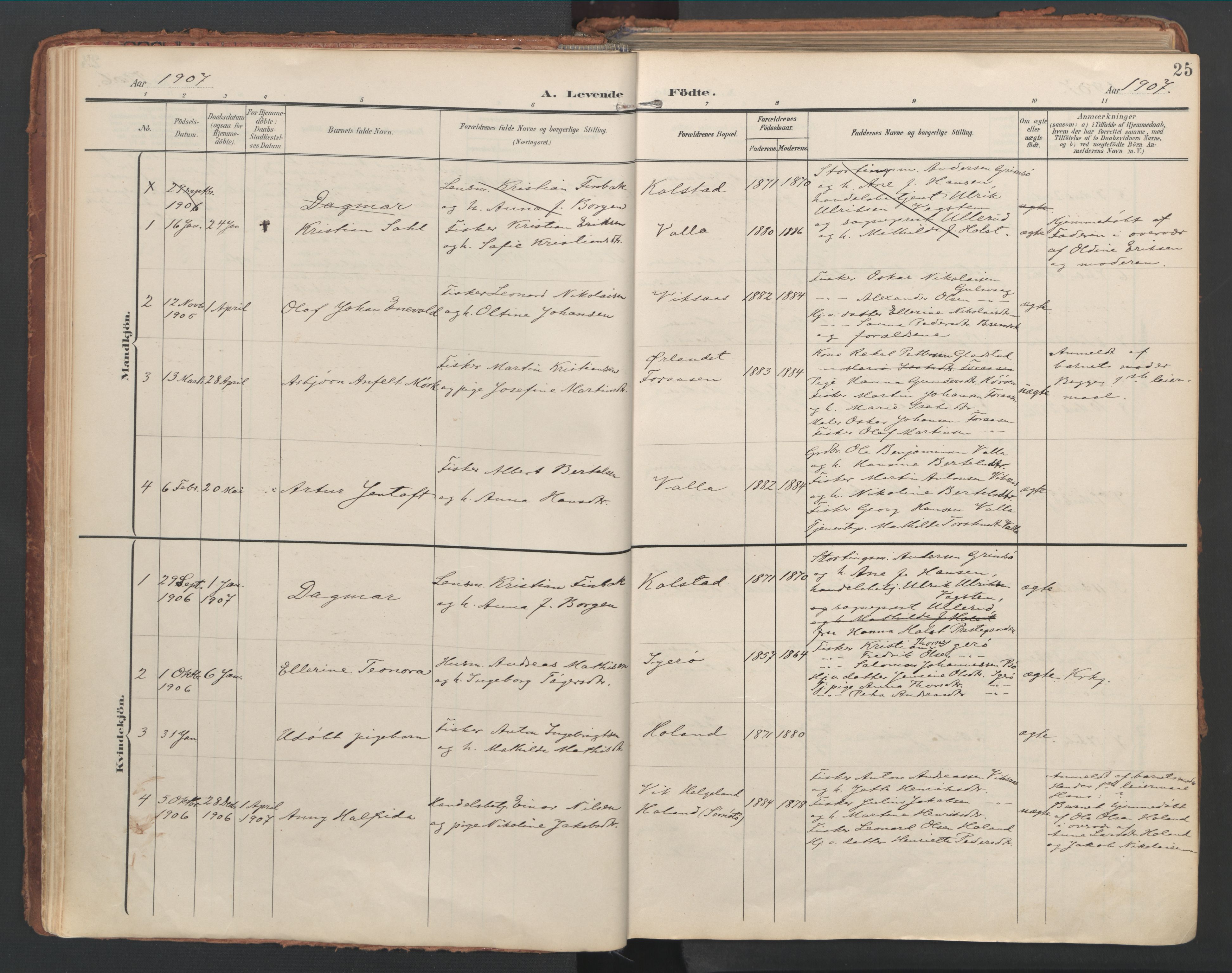 Ministerialprotokoller, klokkerbøker og fødselsregistre - Nordland, AV/SAT-A-1459/816/L0250: Parish register (official) no. 816A16, 1903-1923, p. 25