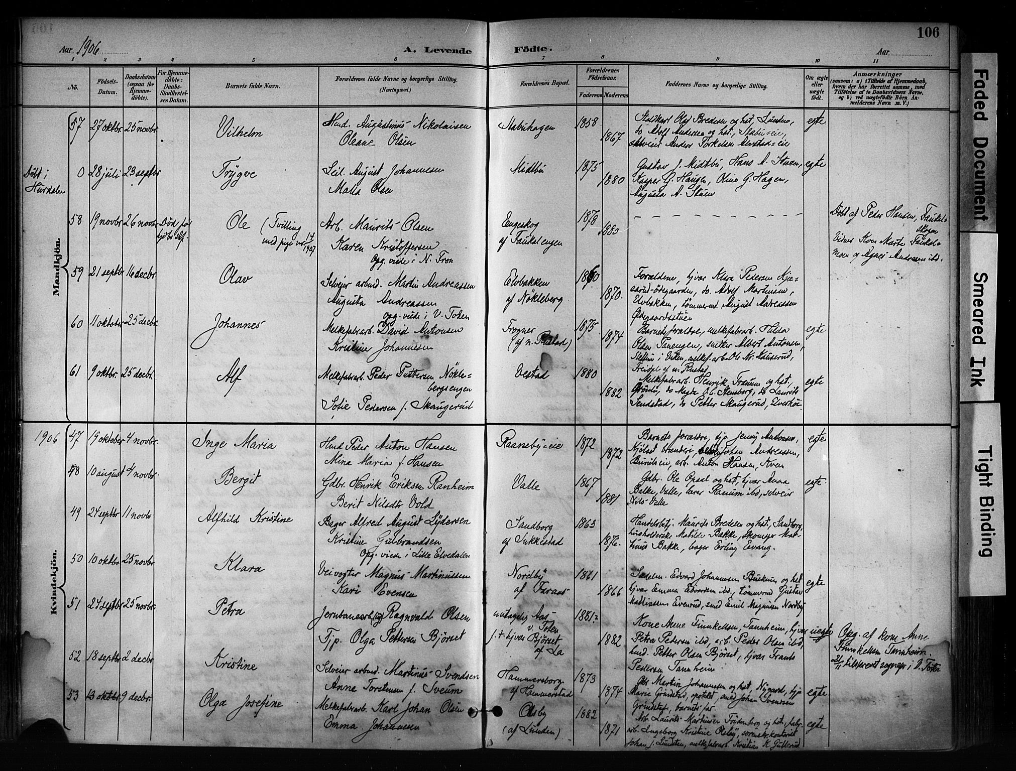 Østre Toten prestekontor, AV/SAH-PREST-104/H/Ha/Haa/L0008: Parish register (official) no. 8, 1897-1909, p. 106