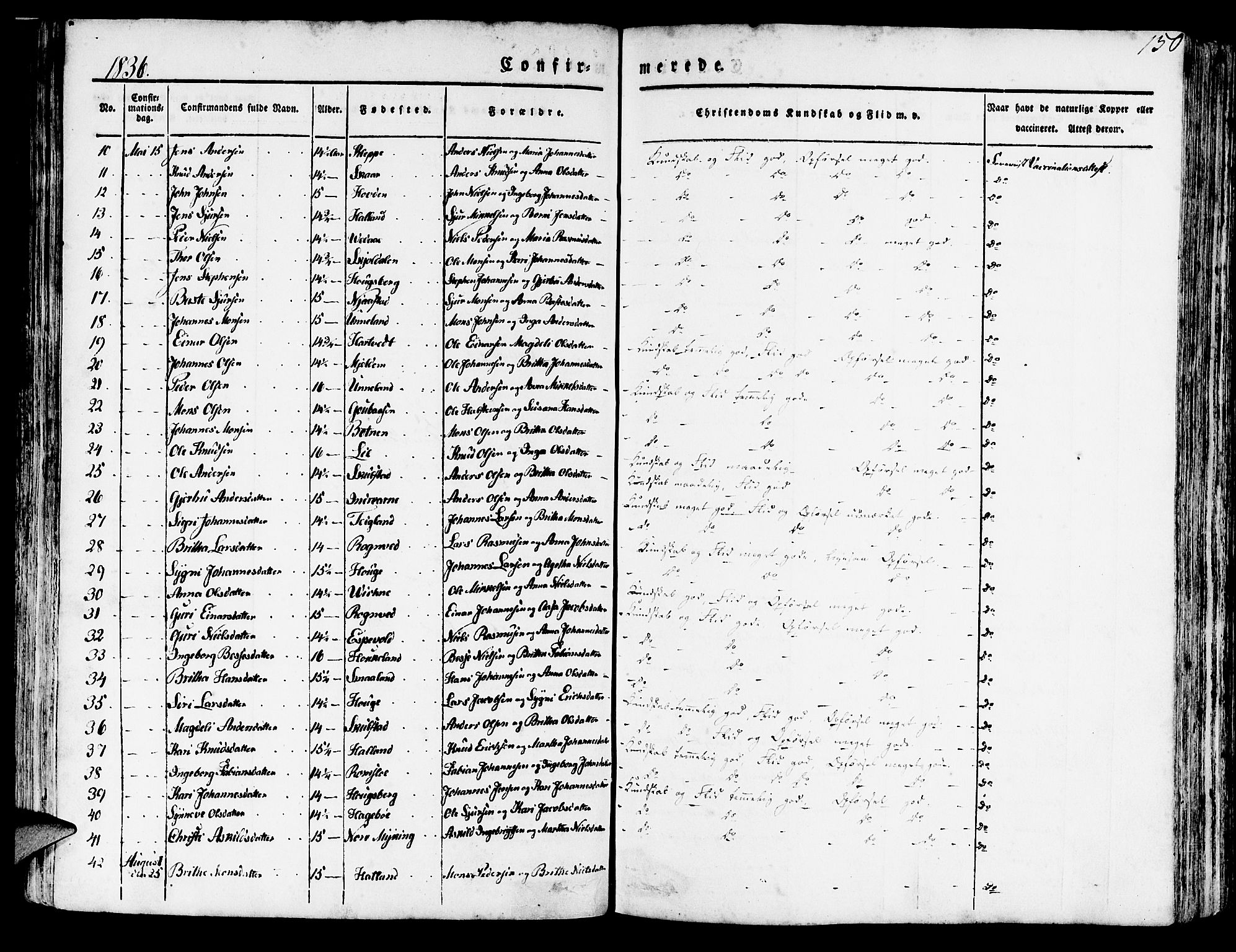 Haus sokneprestembete, SAB/A-75601/H/Haa: Parish register (official) no. A 14, 1827-1838, p. 150