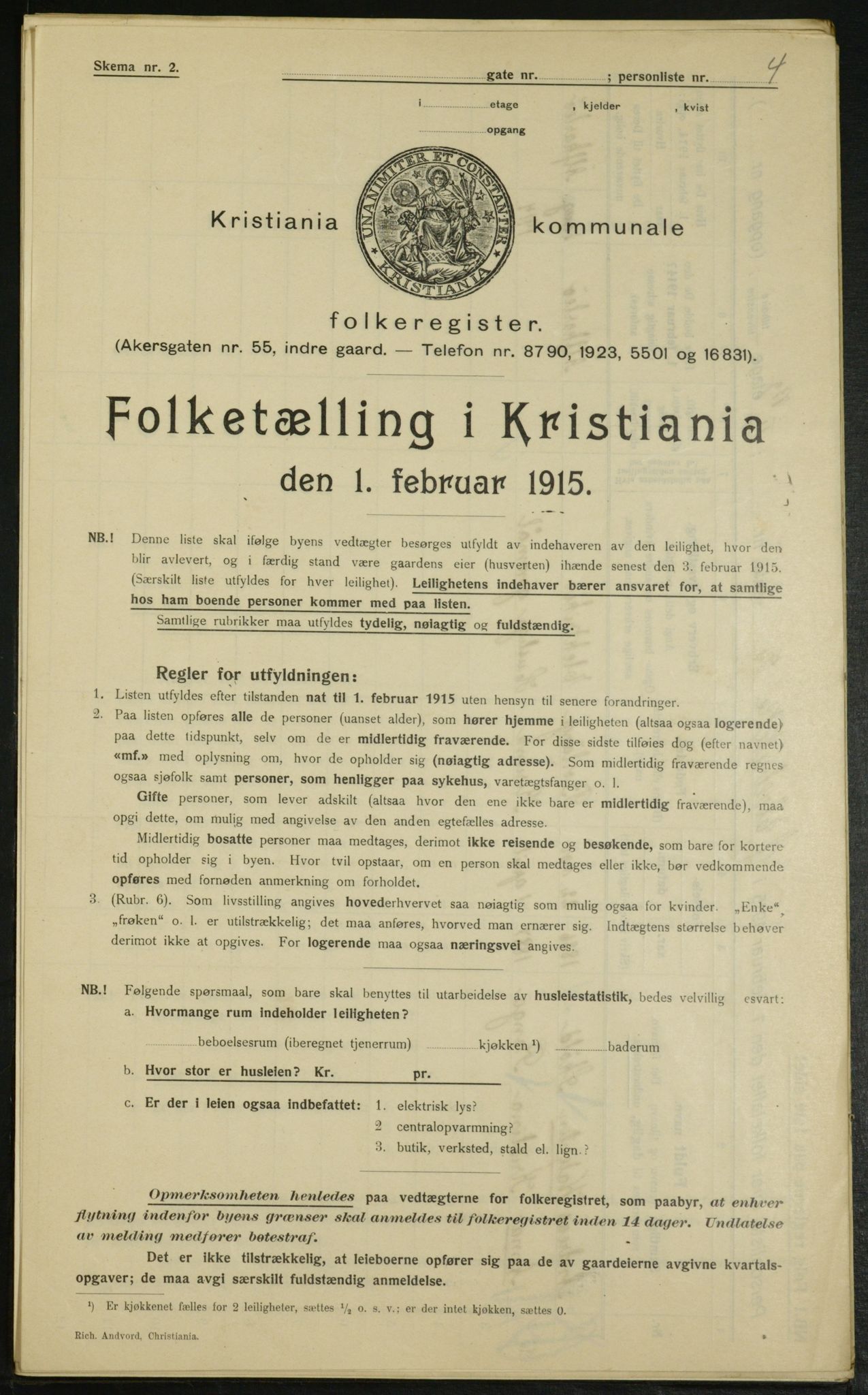 OBA, Municipal Census 1915 for Kristiania, 1915, p. 129987