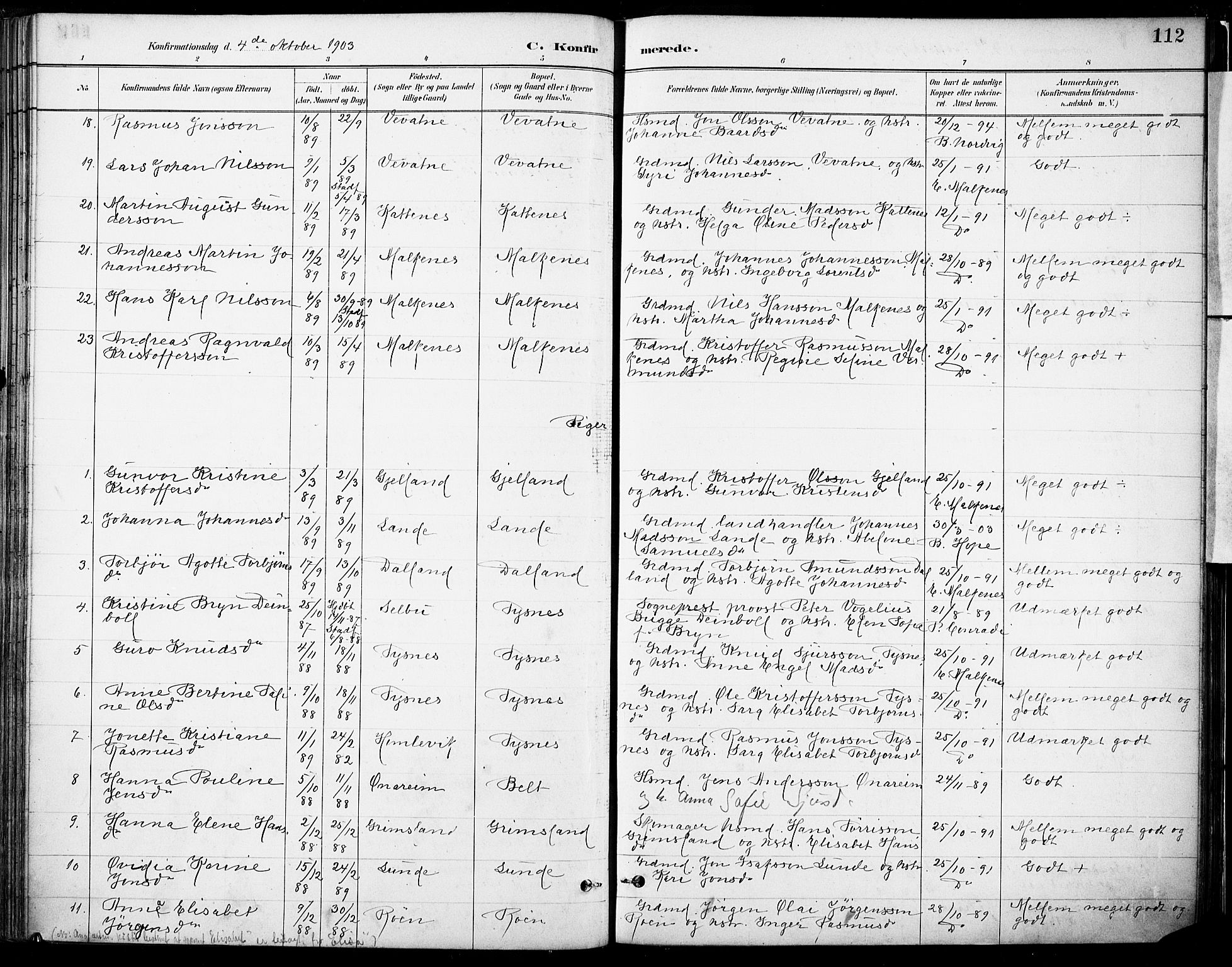 Tysnes sokneprestembete, AV/SAB-A-78601/H/Haa: Parish register (official) no. B 1, 1887-1906, p. 112