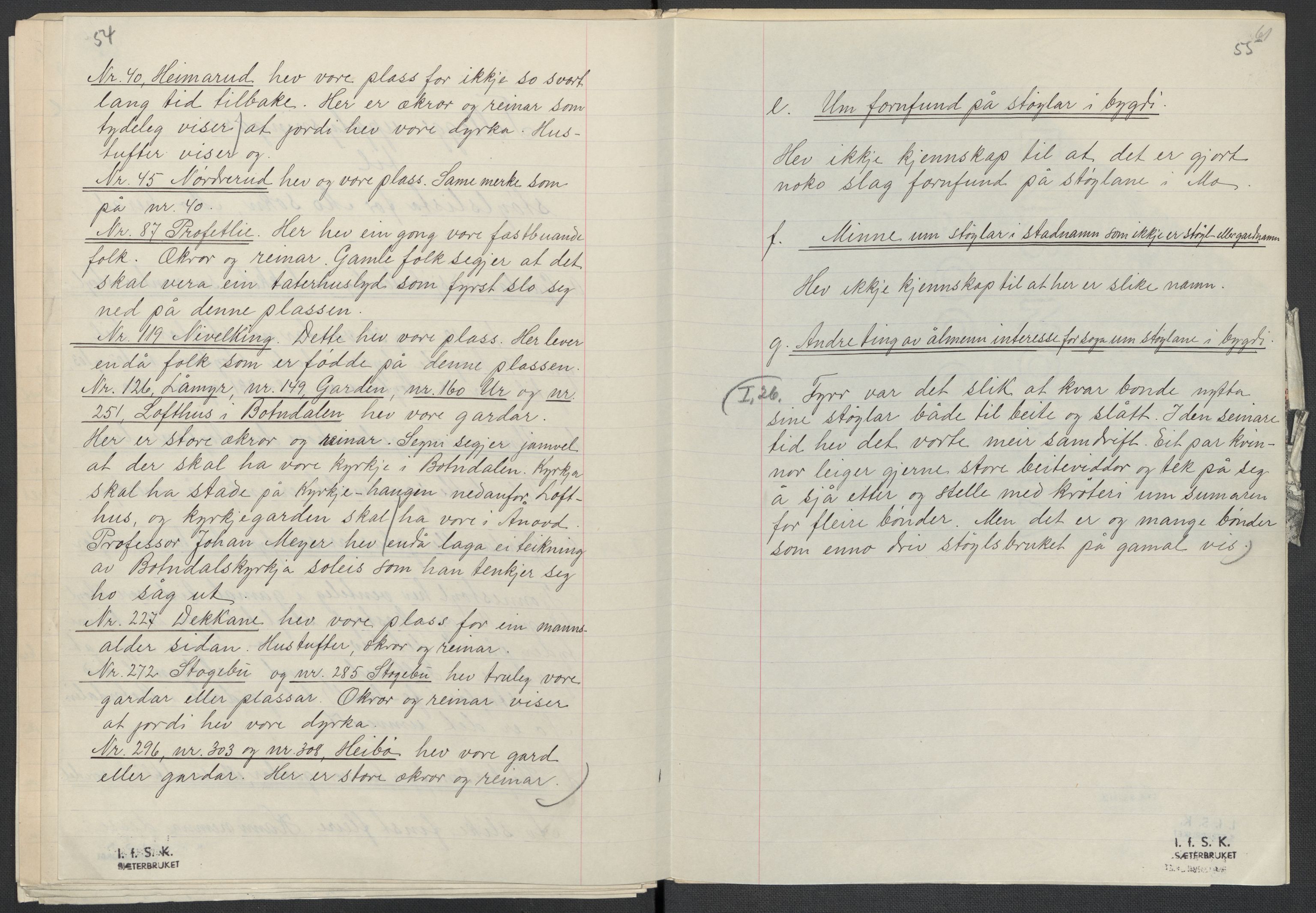 Instituttet for sammenlignende kulturforskning, AV/RA-PA-0424/F/Fc/L0007/0003: Eske B7: / Telemark (perm XVIII), 1934, p. 61