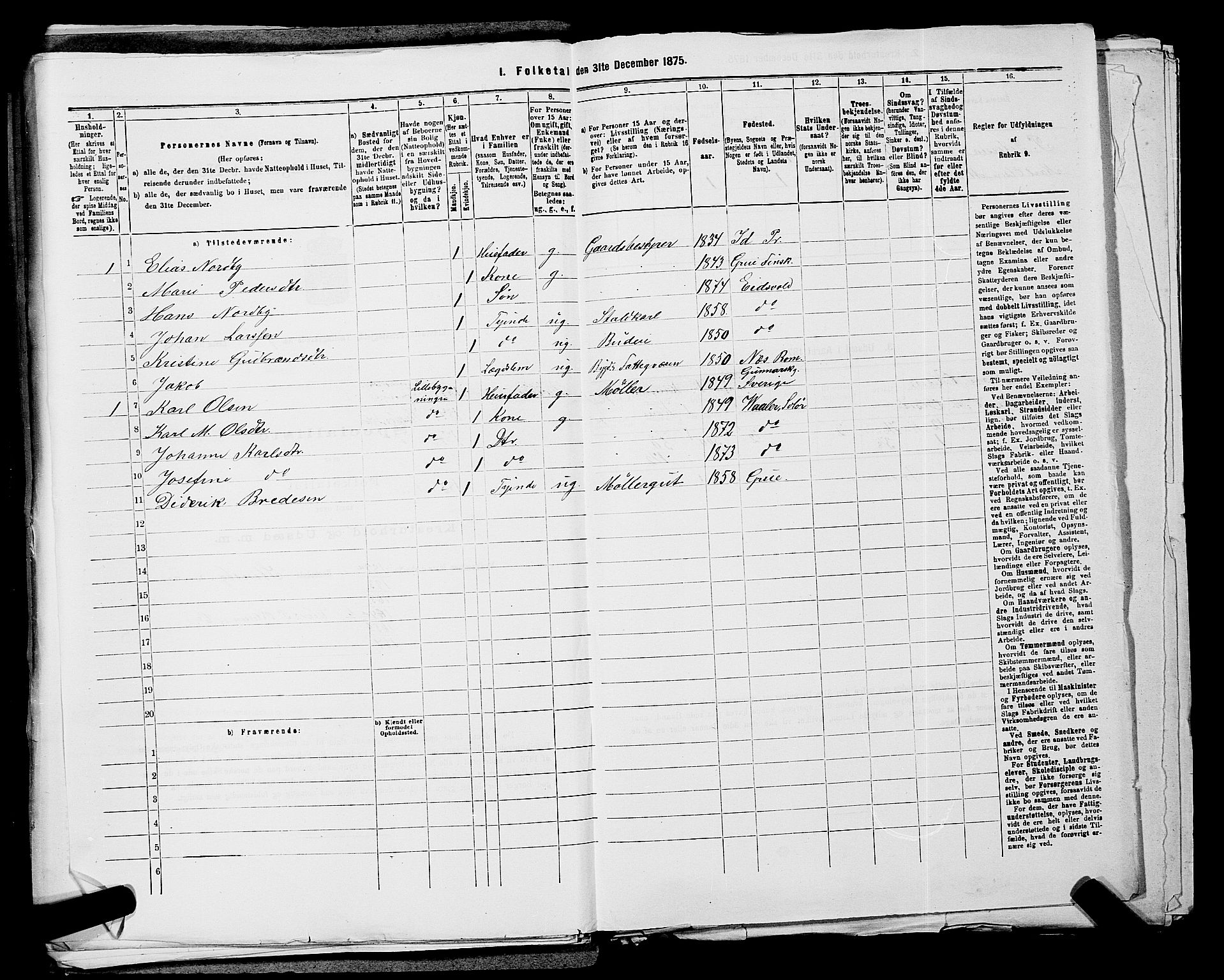 RA, 1875 census for 0237P Eidsvoll, 1875, p. 1069