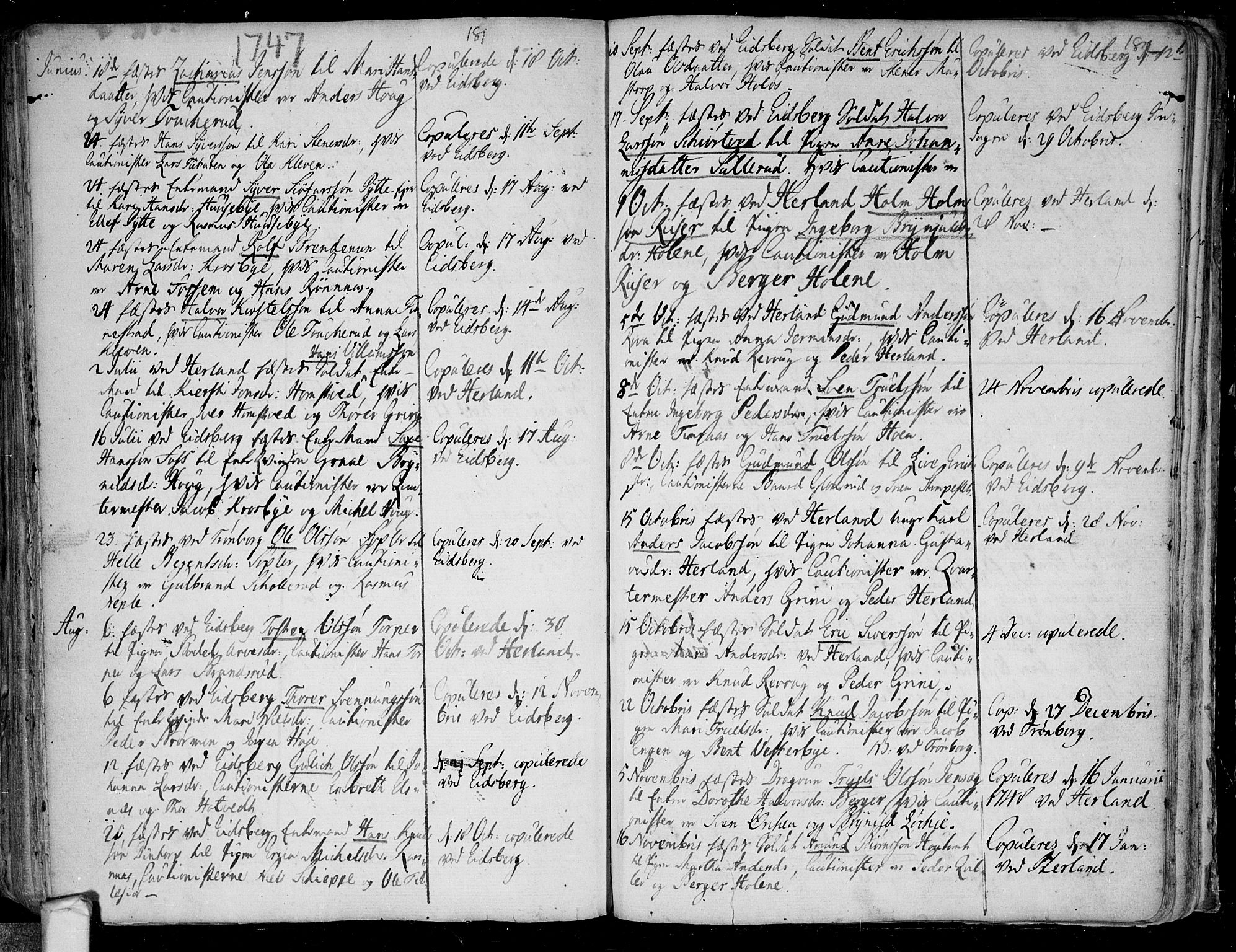 Eidsberg prestekontor Kirkebøker, AV/SAO-A-10905/F/Fa/L0003: Parish register (official) no.  I 3, 1742-1758, p. 181-182