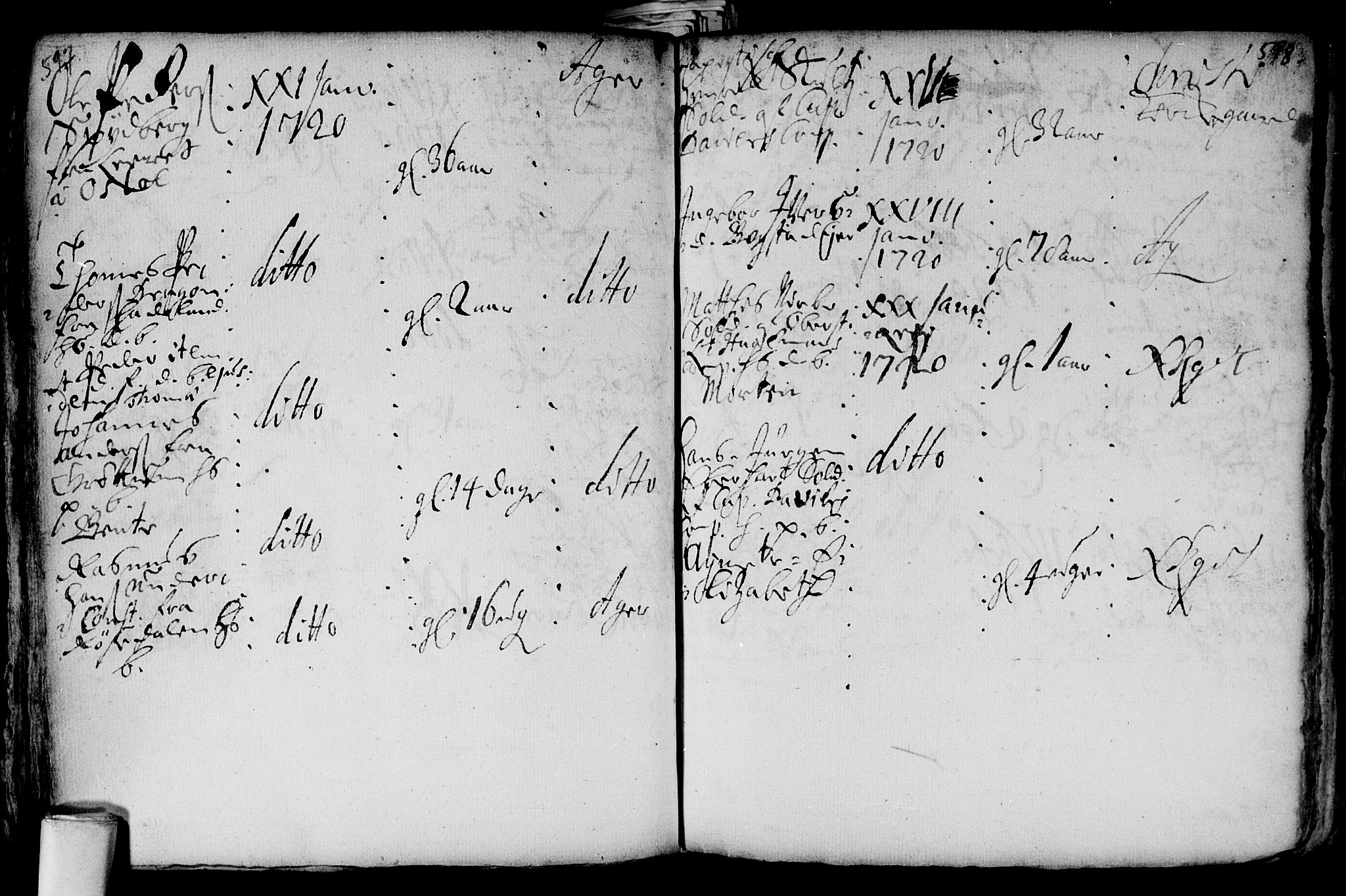 Aker prestekontor kirkebøker, AV/SAO-A-10861/F/L0002: Parish register (official) no. 2, 1714-1720, p. 597-598