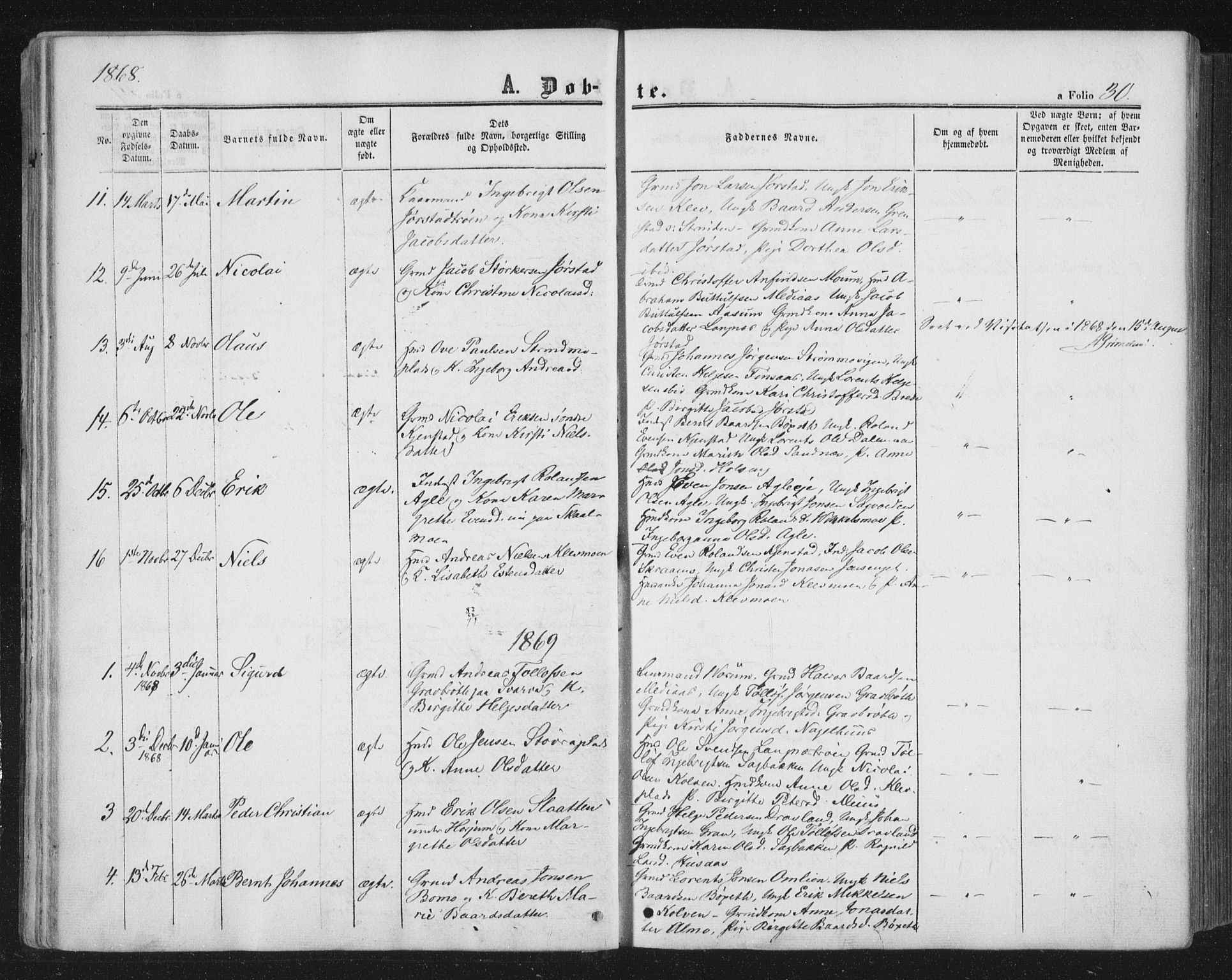 Ministerialprotokoller, klokkerbøker og fødselsregistre - Nord-Trøndelag, SAT/A-1458/749/L0472: Parish register (official) no. 749A06, 1857-1873, p. 30