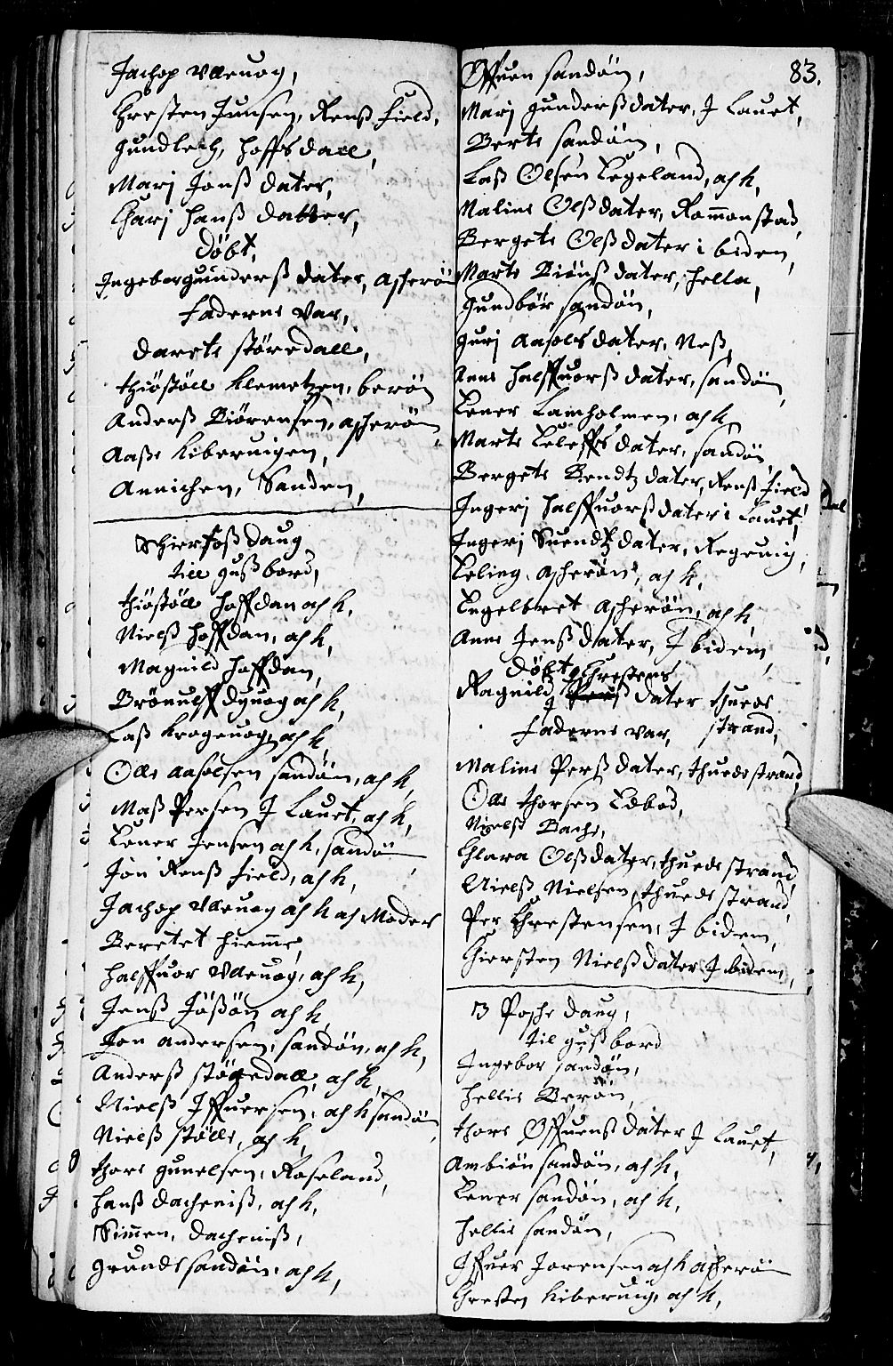 Dypvåg sokneprestkontor, AV/SAK-1111-0007/F/Fb/Fba/L0001: Parish register (copy) no. B 1, 1699-1706, p. 83