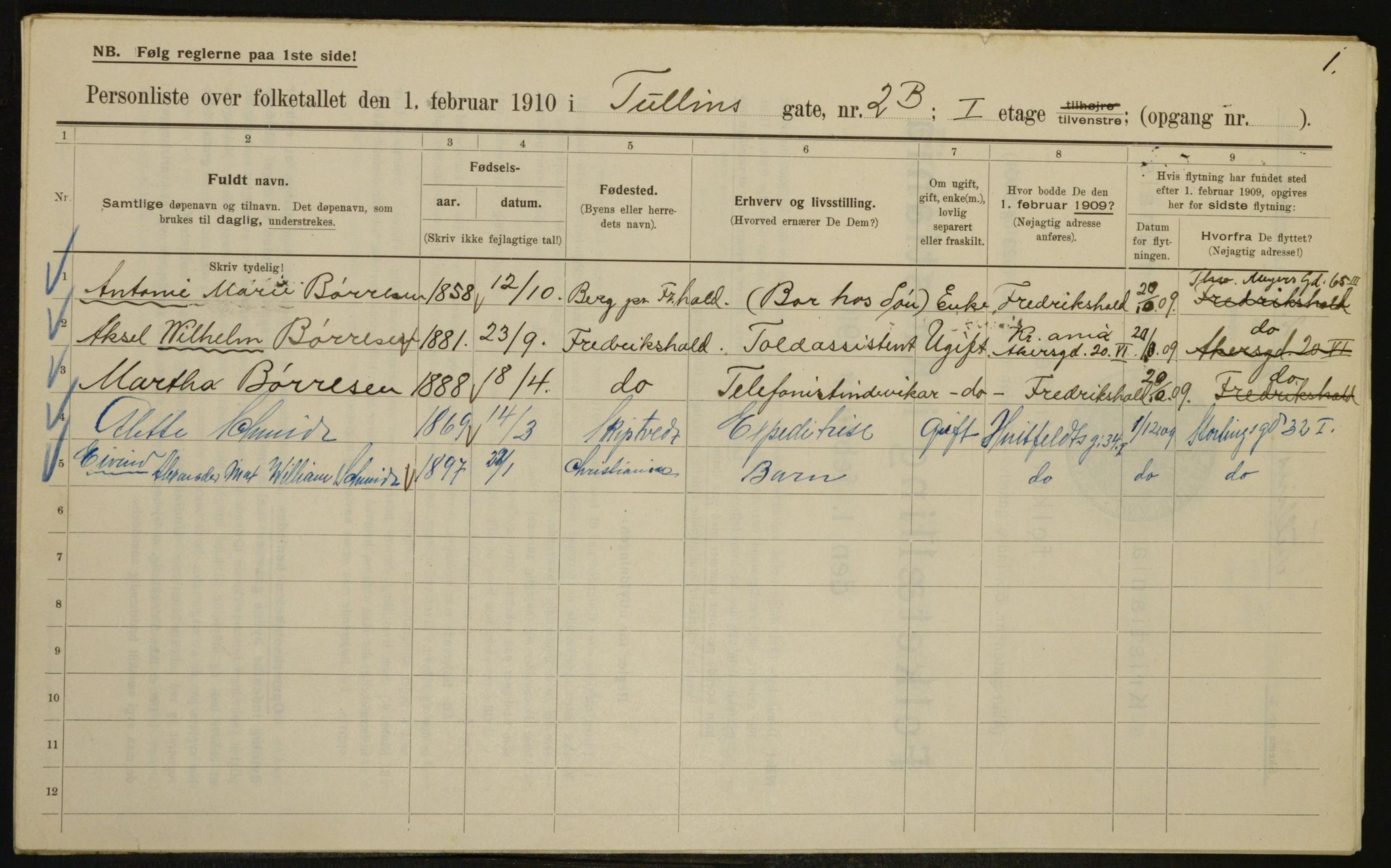 OBA, Municipal Census 1910 for Kristiania, 1910, p. 111355