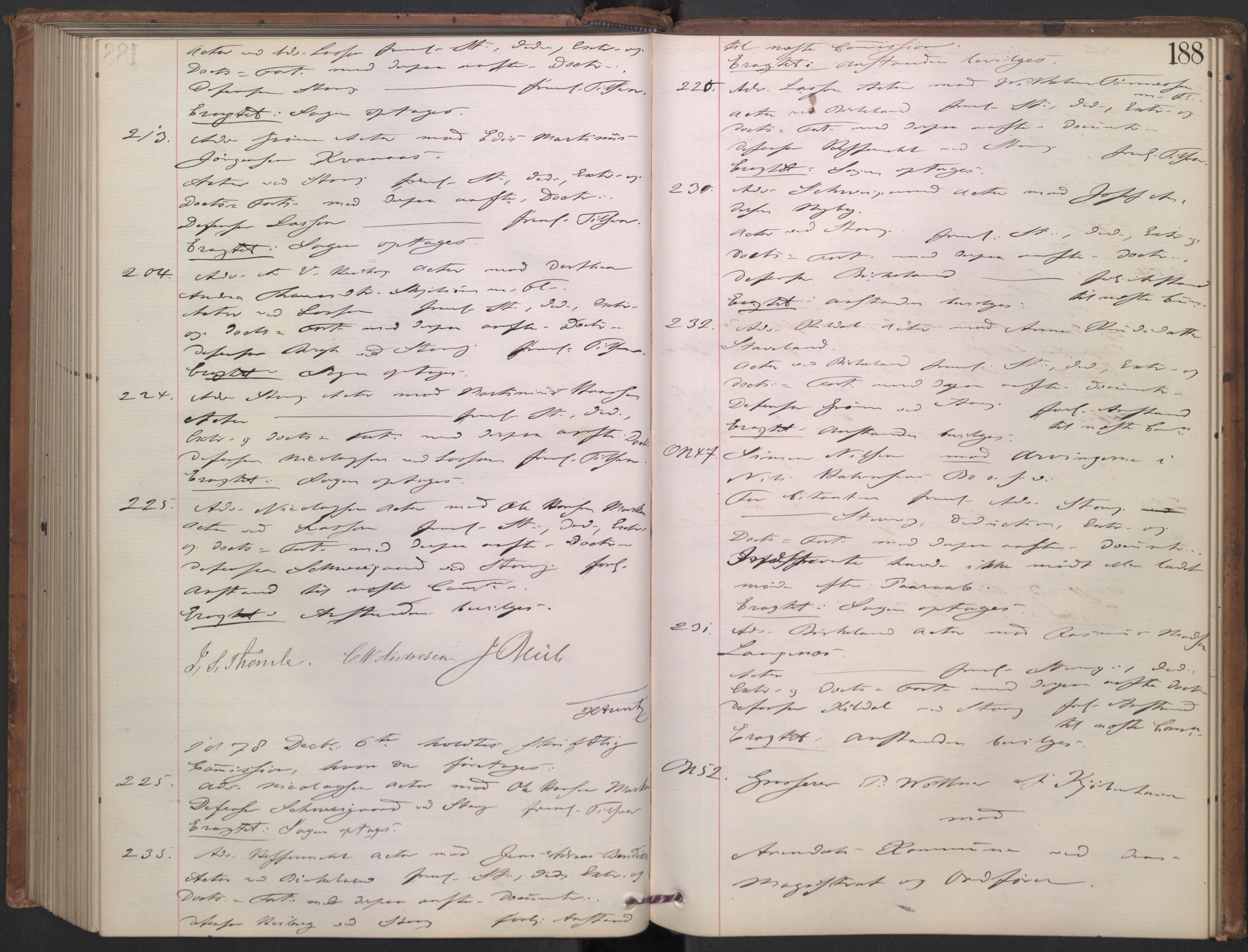 Høyesterett, AV/RA-S-1002/E/Ef/L0013: Protokoll over saker som gikk til skriftlig behandling, 1873-1879, p. 187b-188a