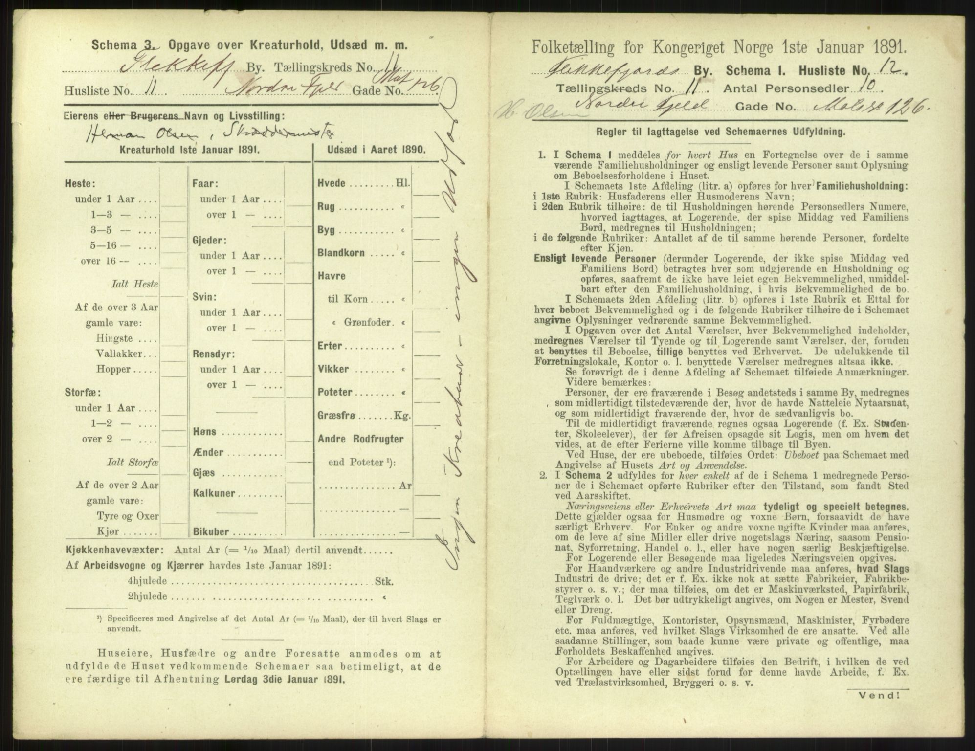 RA, 1891 census for 1004 Flekkefjord, 1891, p. 408