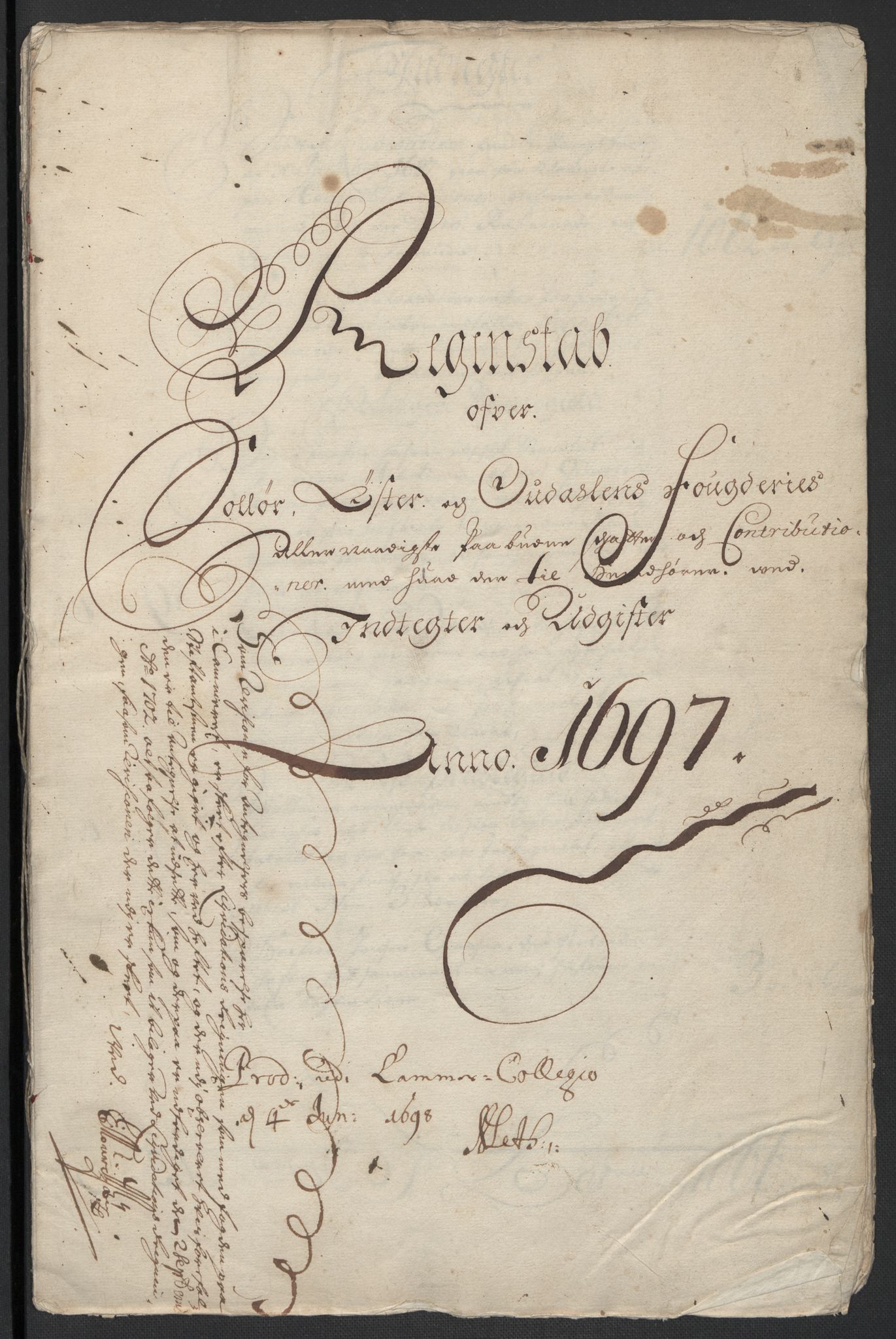 Rentekammeret inntil 1814, Reviderte regnskaper, Fogderegnskap, AV/RA-EA-4092/R13/L0835: Fogderegnskap Solør, Odal og Østerdal, 1697, p. 7