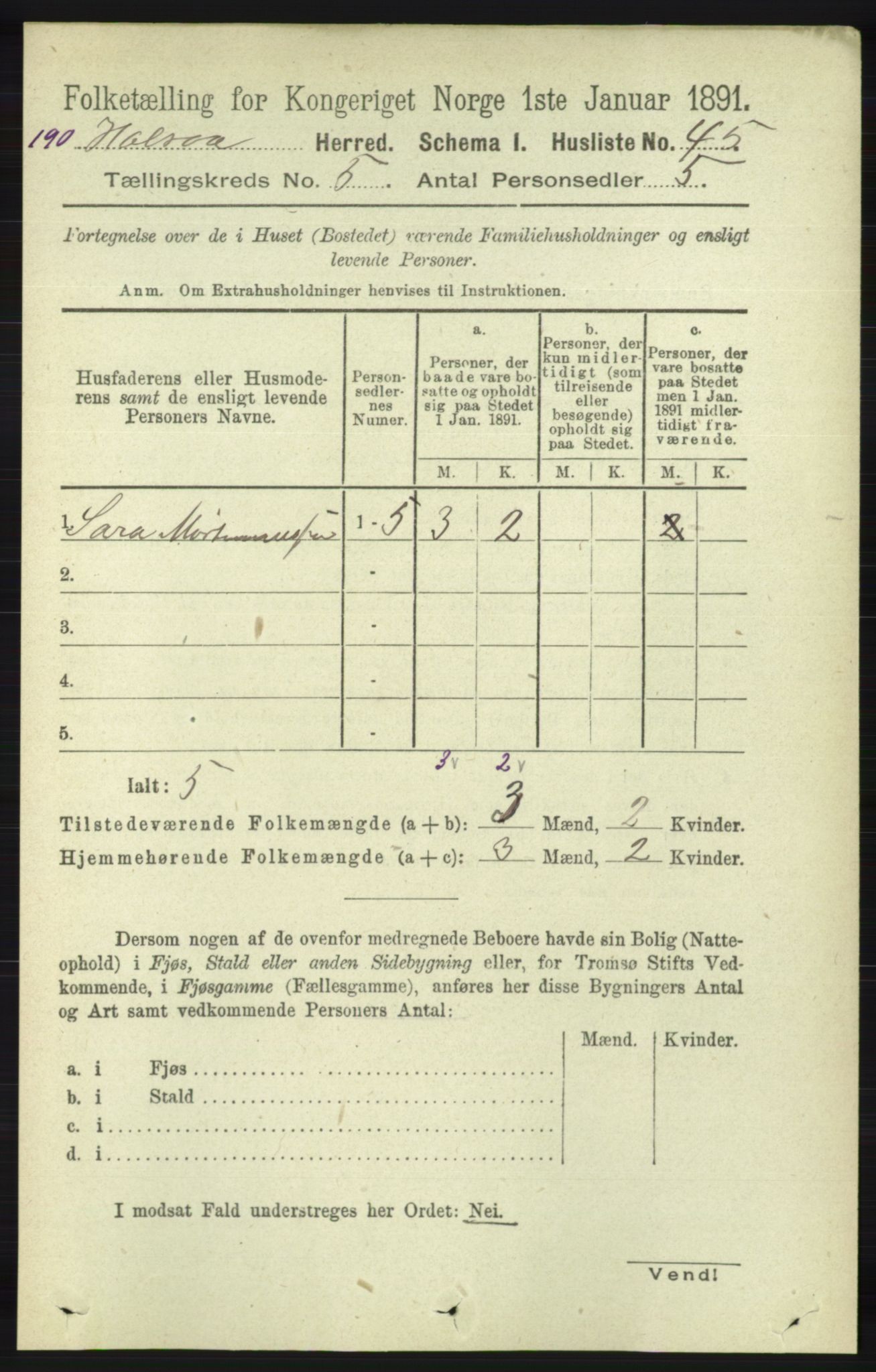 RA, 1891 census for 1019 Halse og Harkmark, 1891, p. 2017
