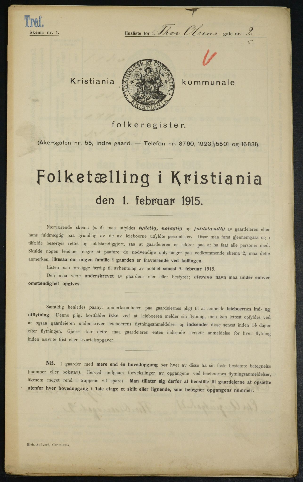 OBA, Municipal Census 1915 for Kristiania, 1915, p. 109533