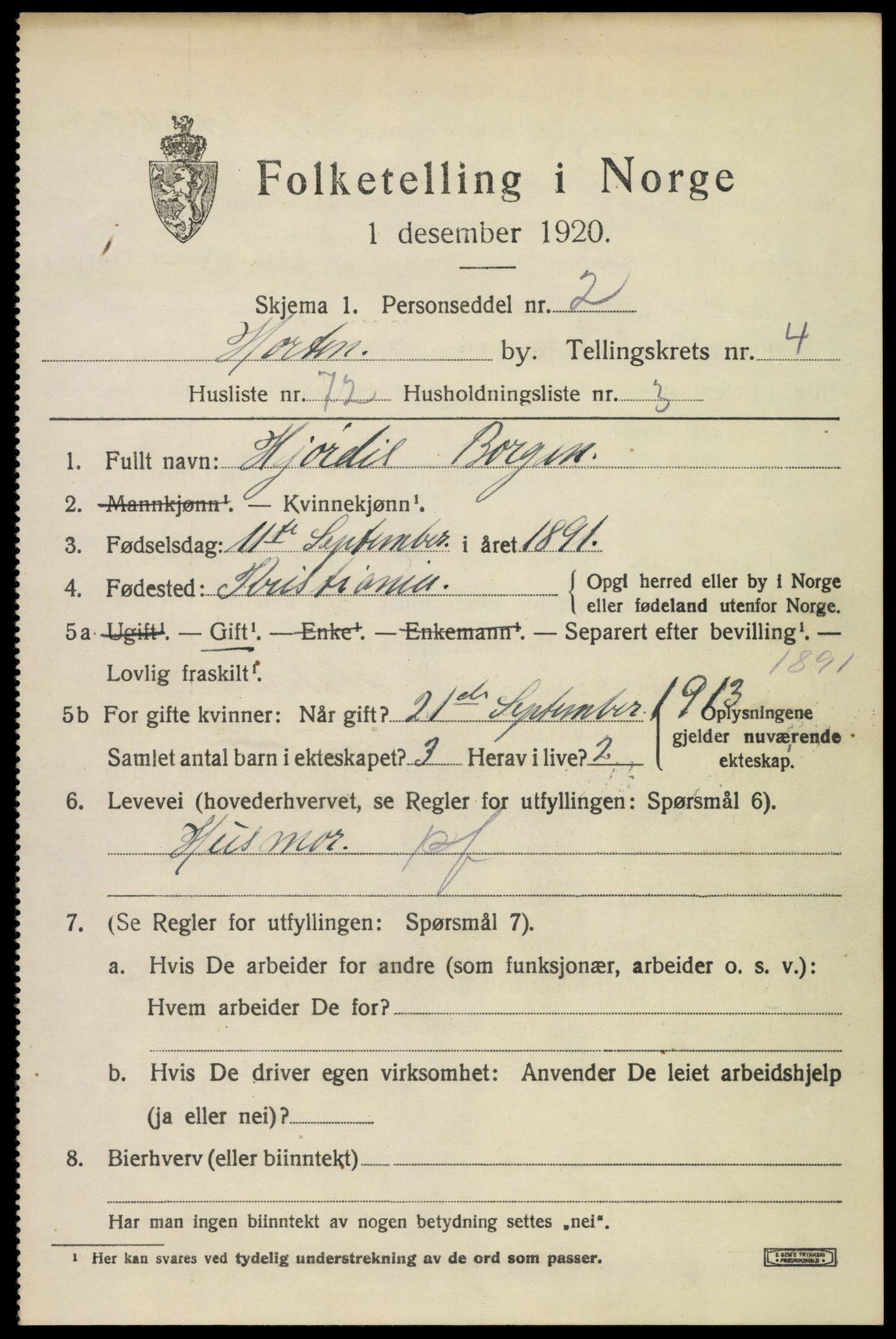 SAKO, 1920 census for Horten, 1920, p. 17511