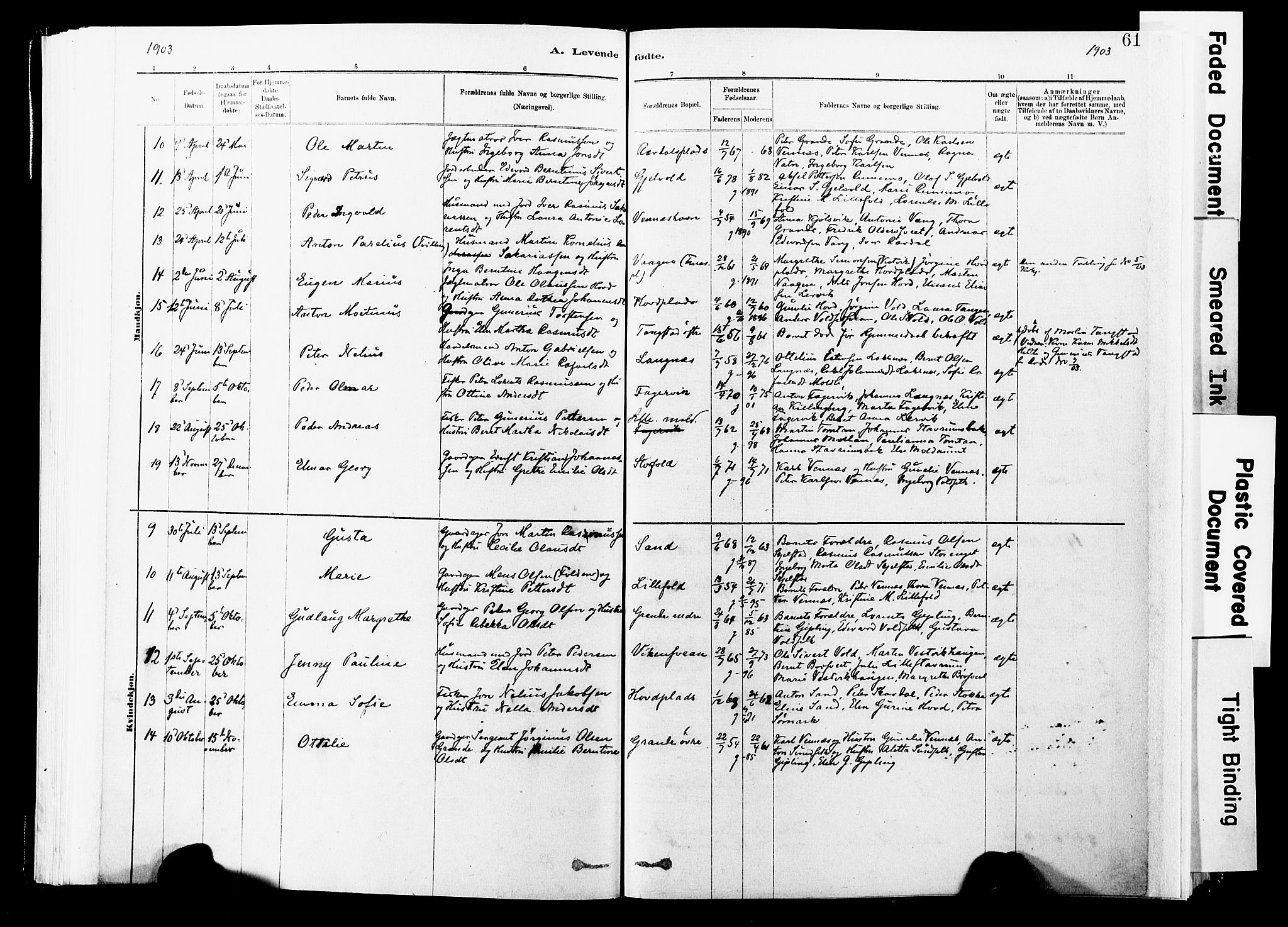 Ministerialprotokoller, klokkerbøker og fødselsregistre - Nord-Trøndelag, SAT/A-1458/744/L0420: Parish register (official) no. 744A04, 1882-1904, p. 61
