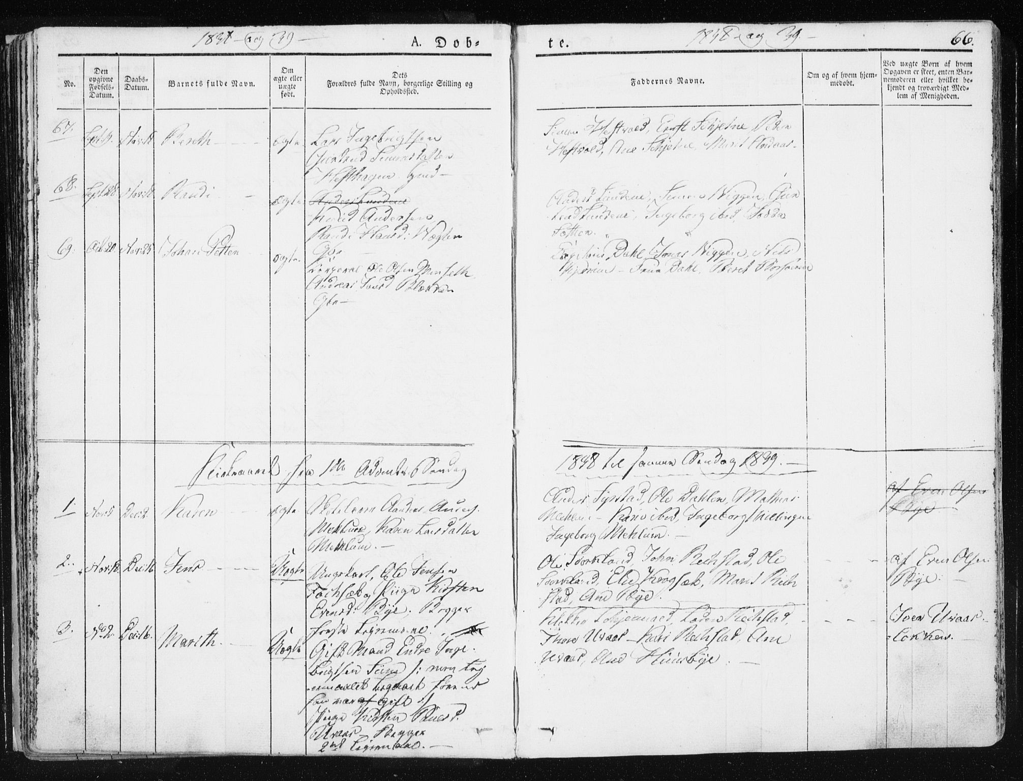 Ministerialprotokoller, klokkerbøker og fødselsregistre - Sør-Trøndelag, SAT/A-1456/665/L0771: Parish register (official) no. 665A06, 1830-1856, p. 66