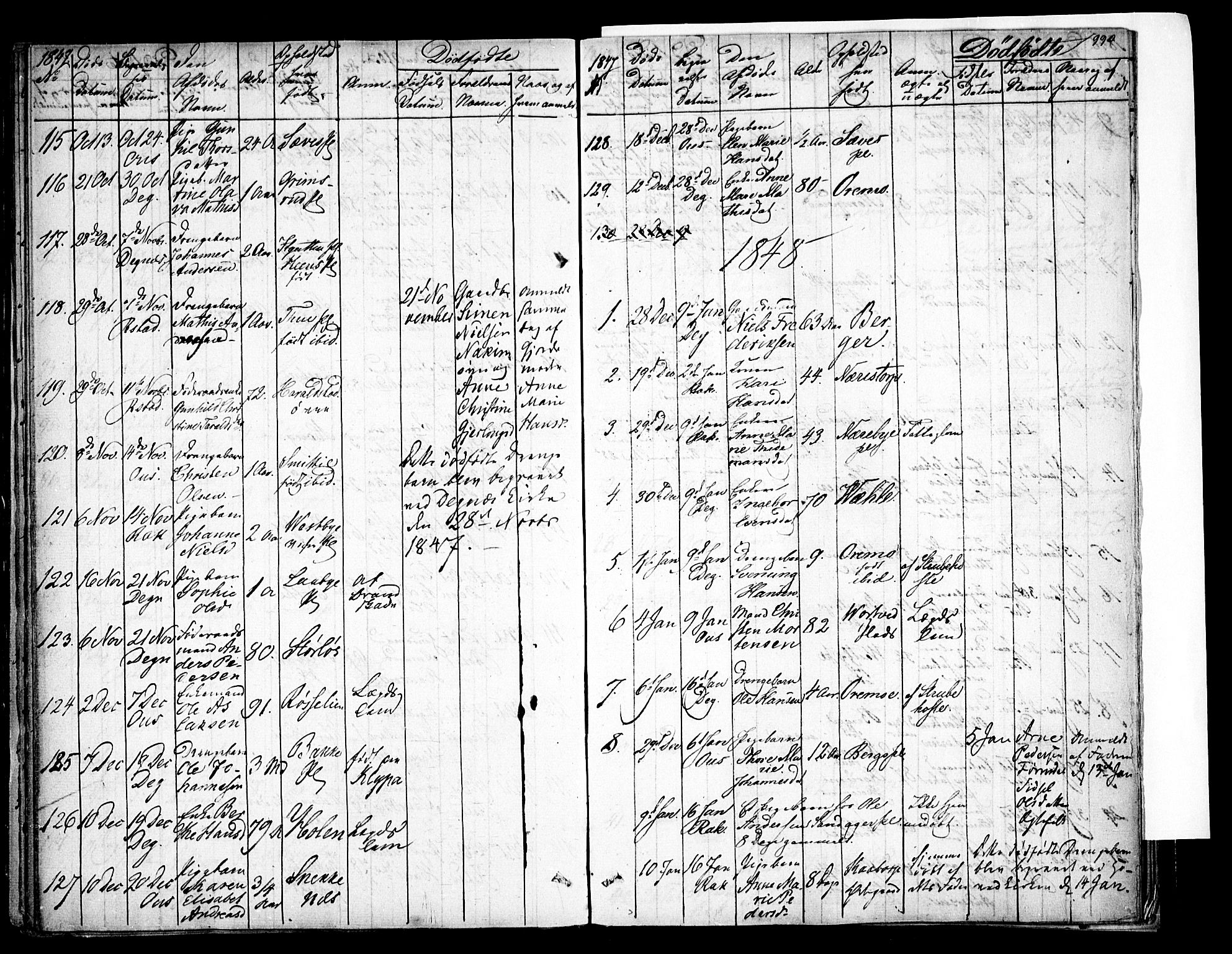 Rakkestad prestekontor Kirkebøker, SAO/A-2008/F/Fa/L0008: Parish register (official) no. I 8, 1842-1849, p. 989-990