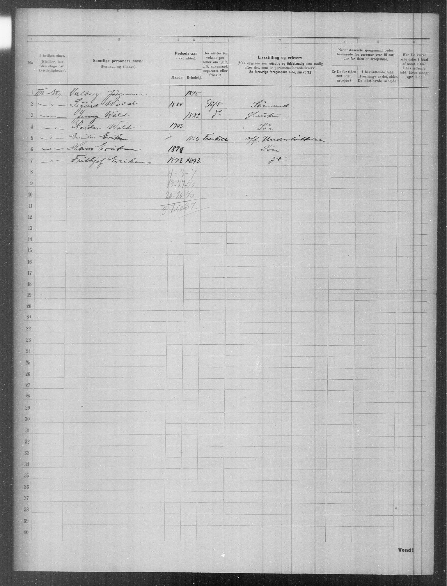 OBA, Municipal Census 1903 for Kristiania, 1903, p. 5490