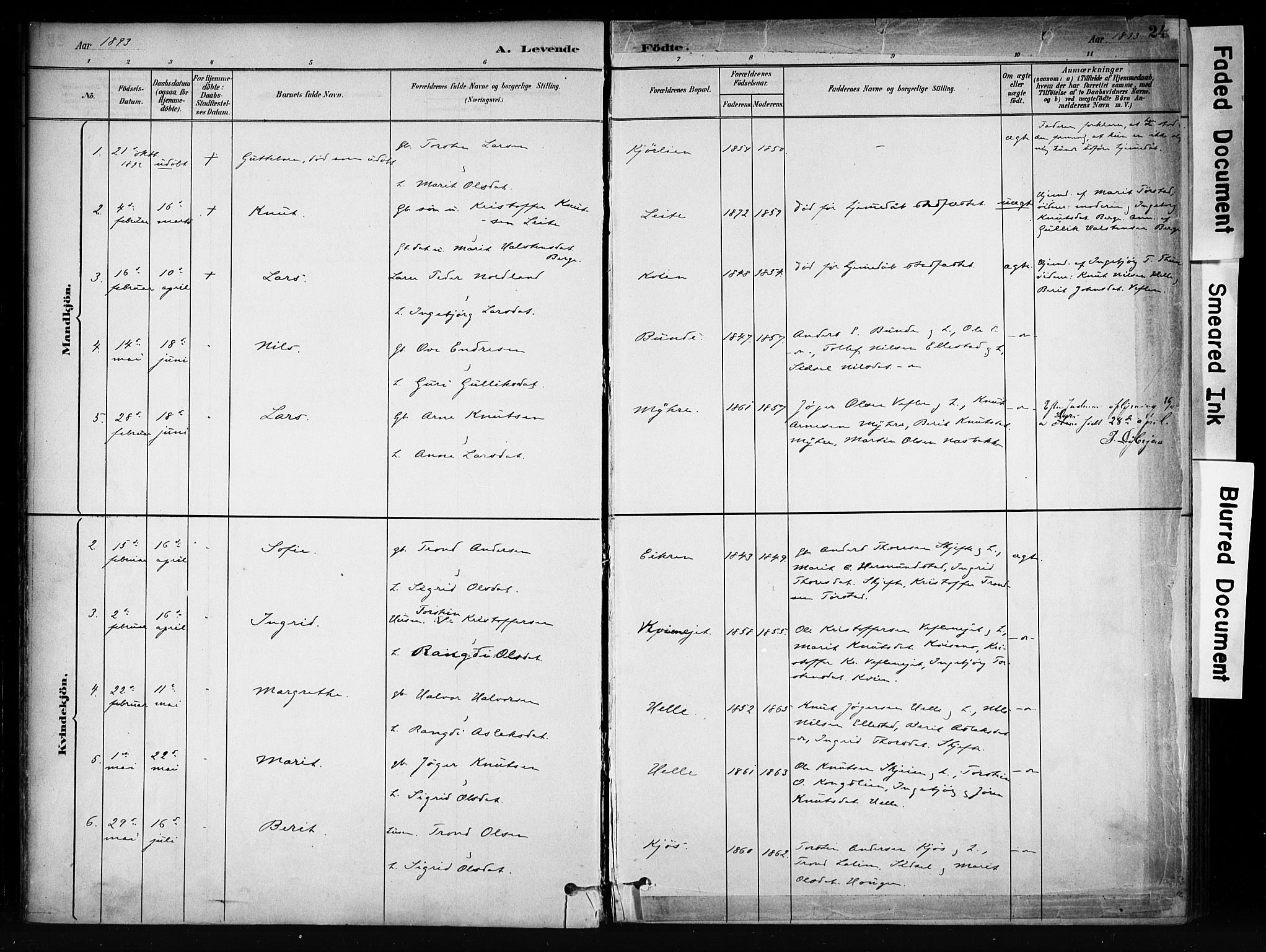Vang prestekontor, Valdres, SAH/PREST-140/H/Ha/L0009: Parish register (official) no. 9, 1882-1914, p. 24