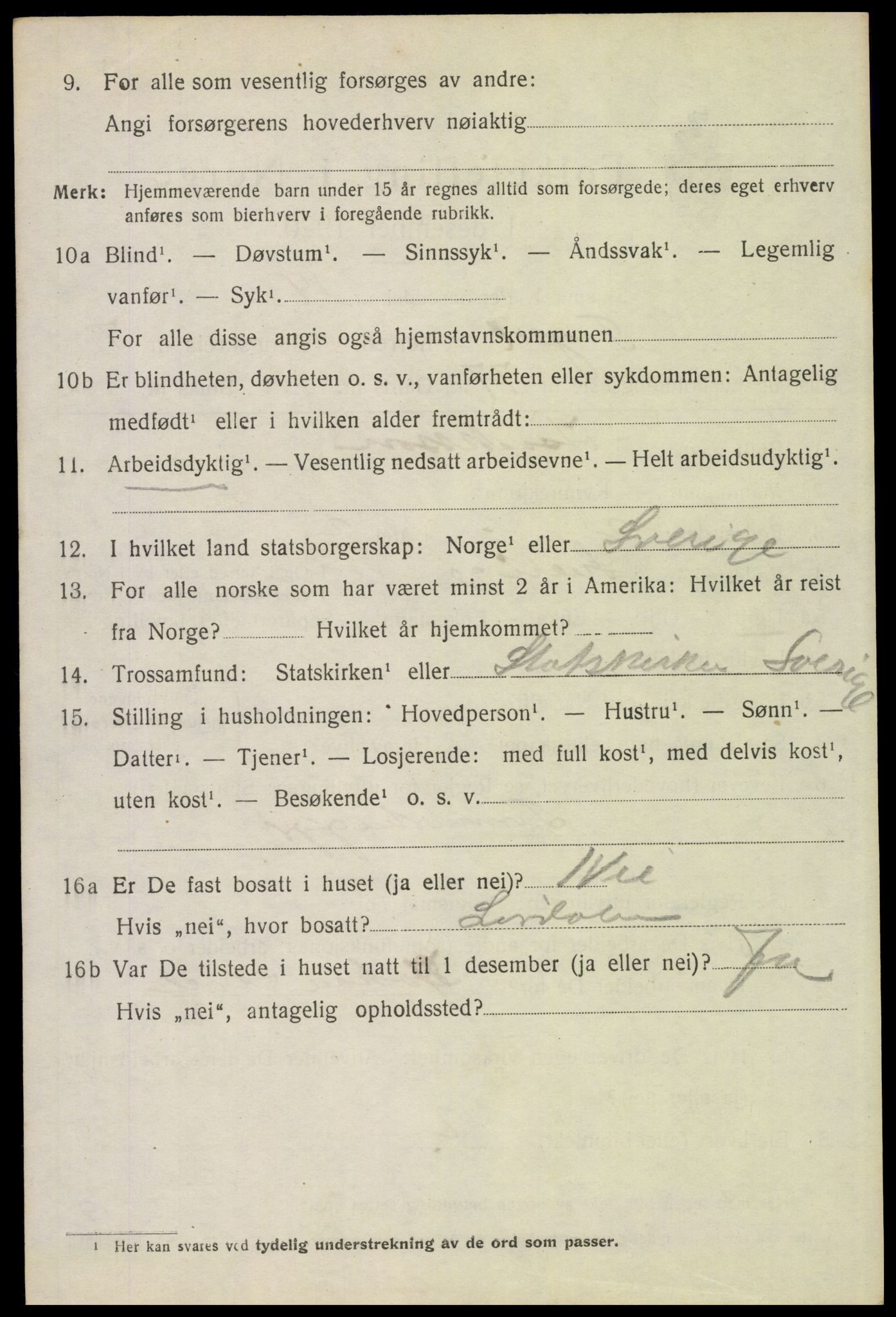 SAH, 1920 census for Trysil, 1920, p. 6220