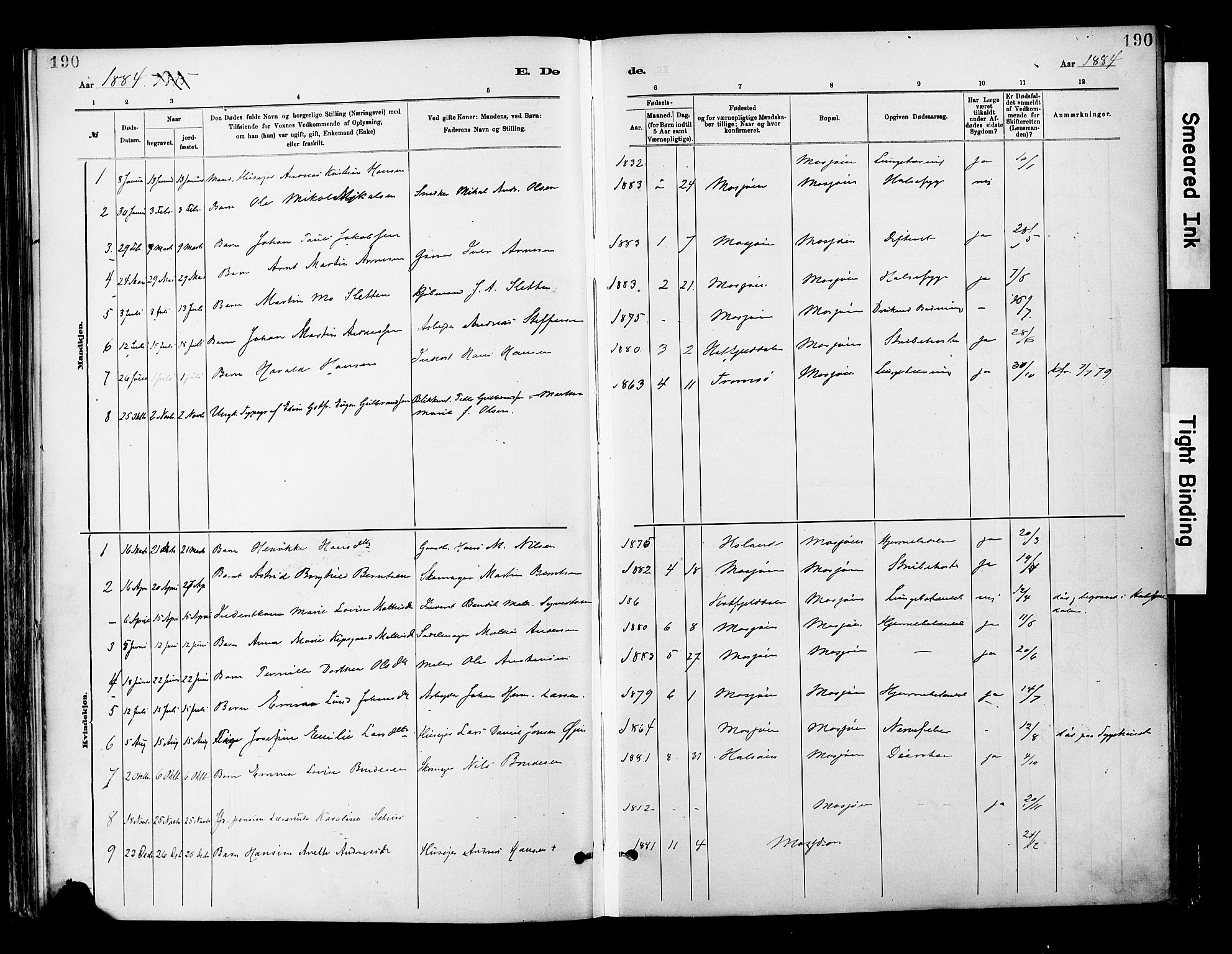 Ministerialprotokoller, klokkerbøker og fødselsregistre - Nordland, SAT/A-1459/820/L0296: Parish register (official) no. 820A17, 1880-1903, p. 190