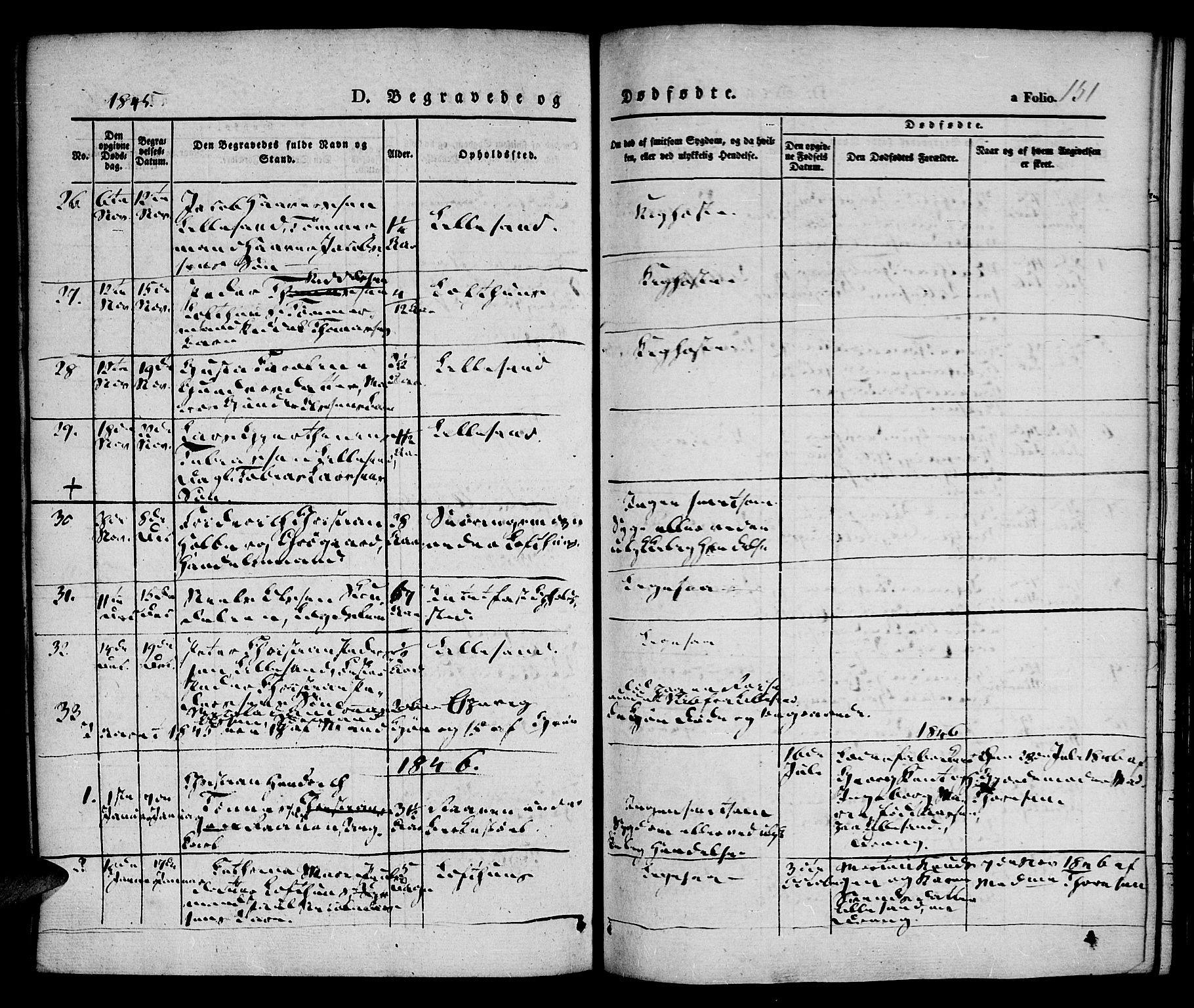 Vestre Moland sokneprestkontor, AV/SAK-1111-0046/F/Fa/Fab/L0005: Parish register (official) no. A 5, 1841-1849, p. 151