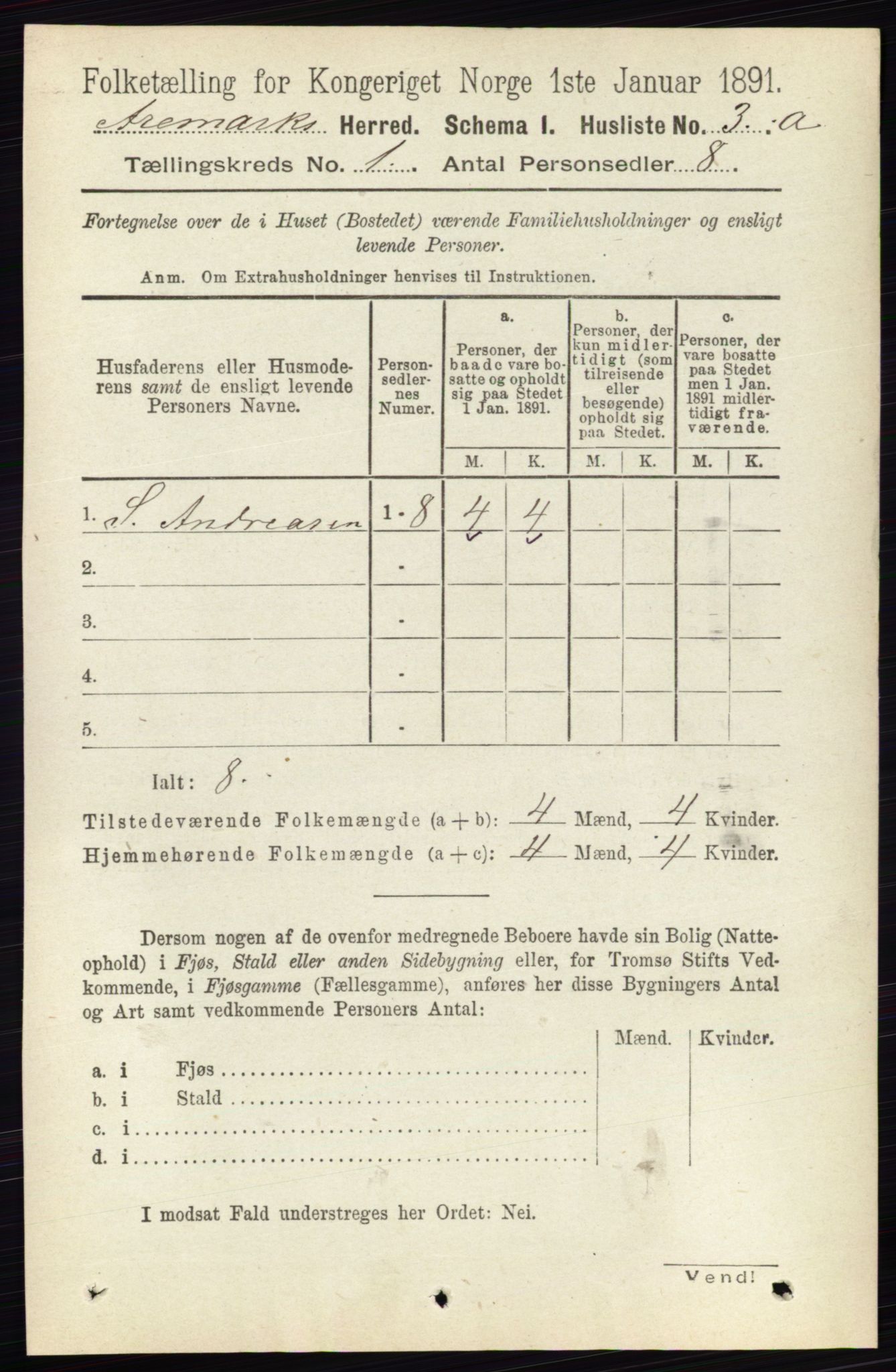 RA, 1891 census for 0118 Aremark, 1891, p. 28