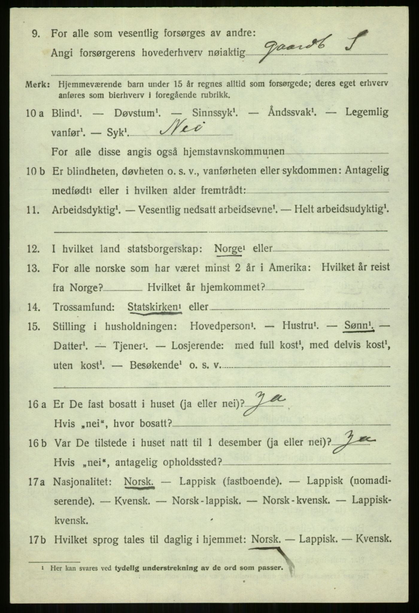 SATØ, 1920 census for Bardu, 1920, p. 646