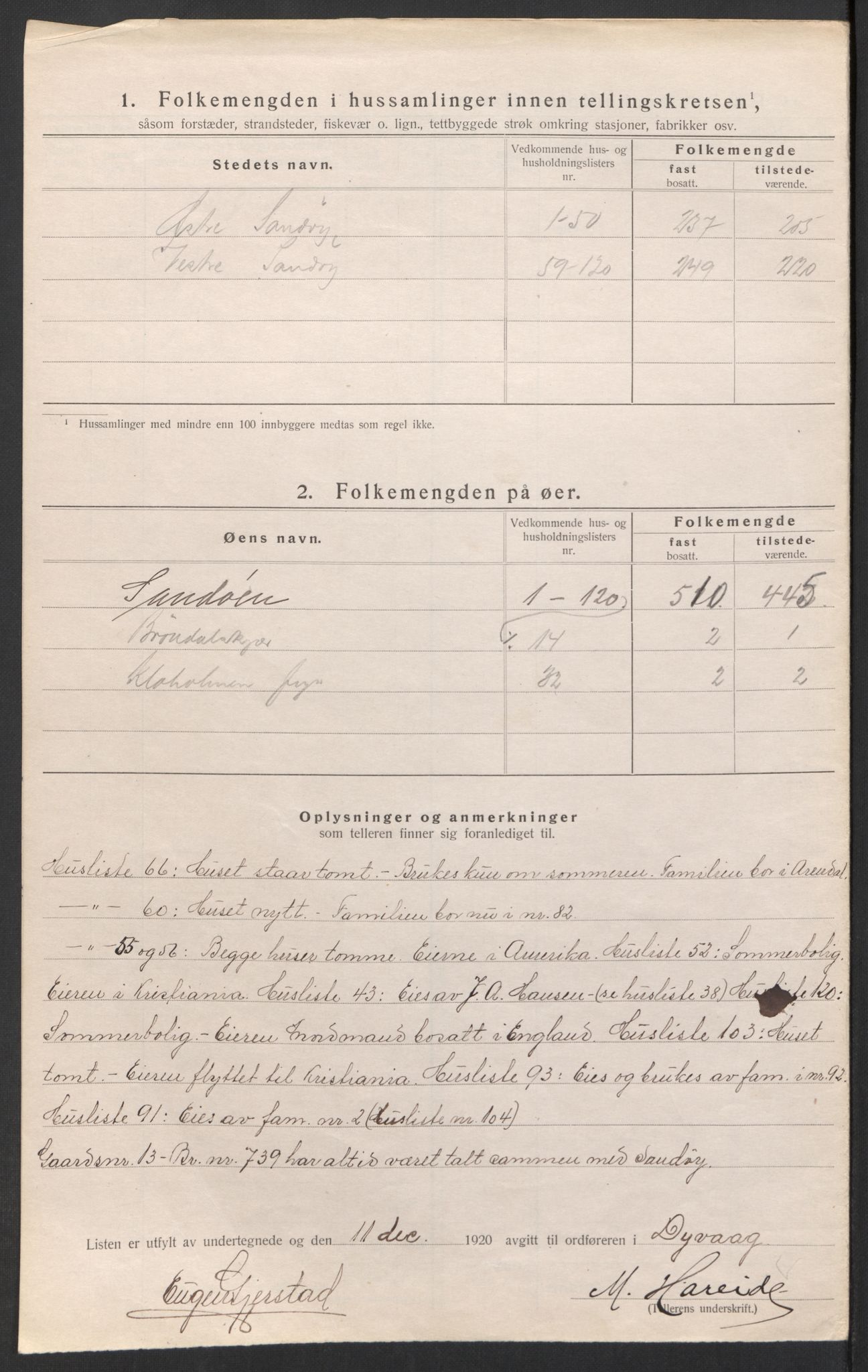 SAK, 1920 census for Dypvåg, 1920, p. 17