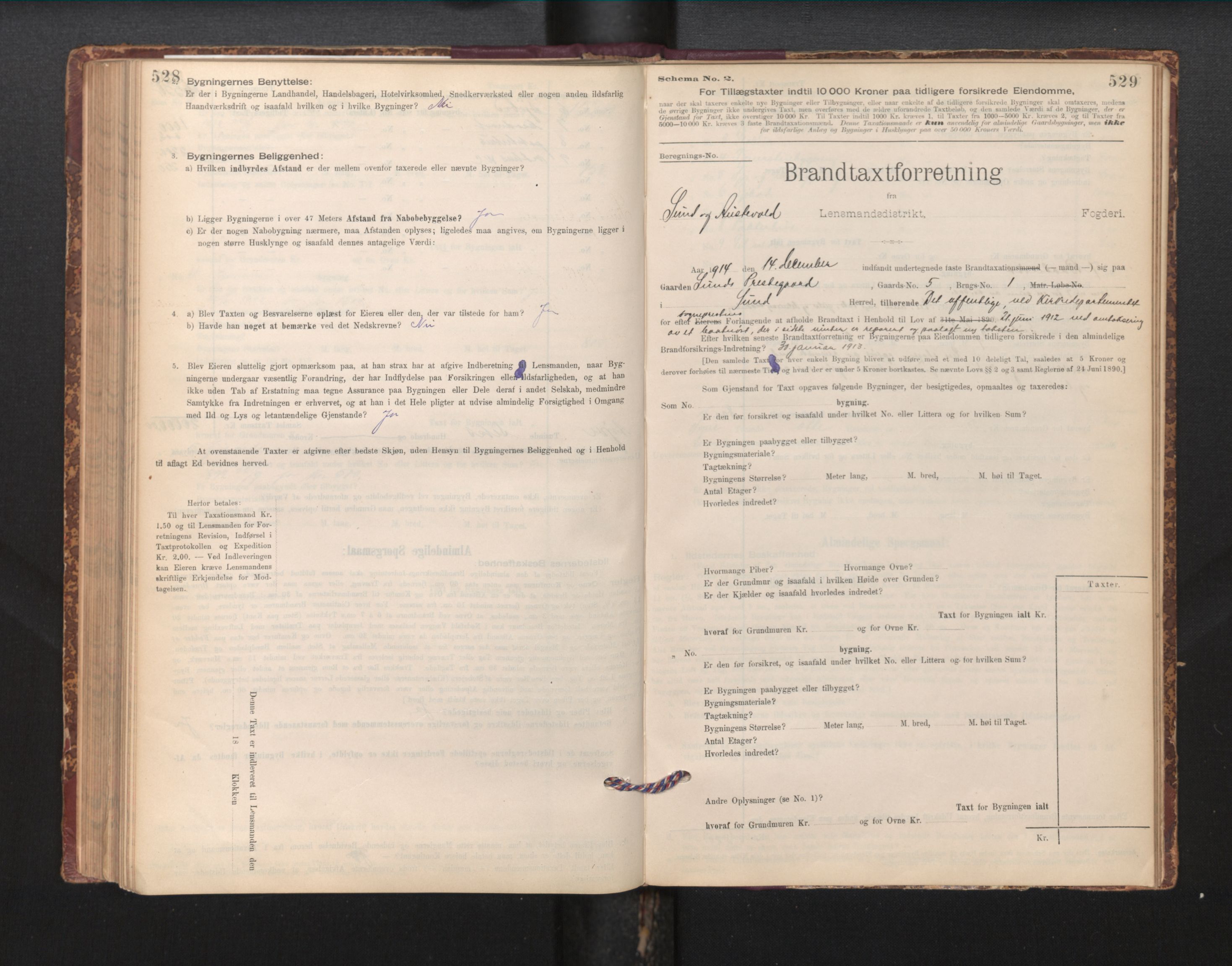 Lensmannen i Sund og Austevoll, SAB/A-35201/0012/L0003: Branntakstprotokoll, skjematakst, 1894-1917, p. 528-529