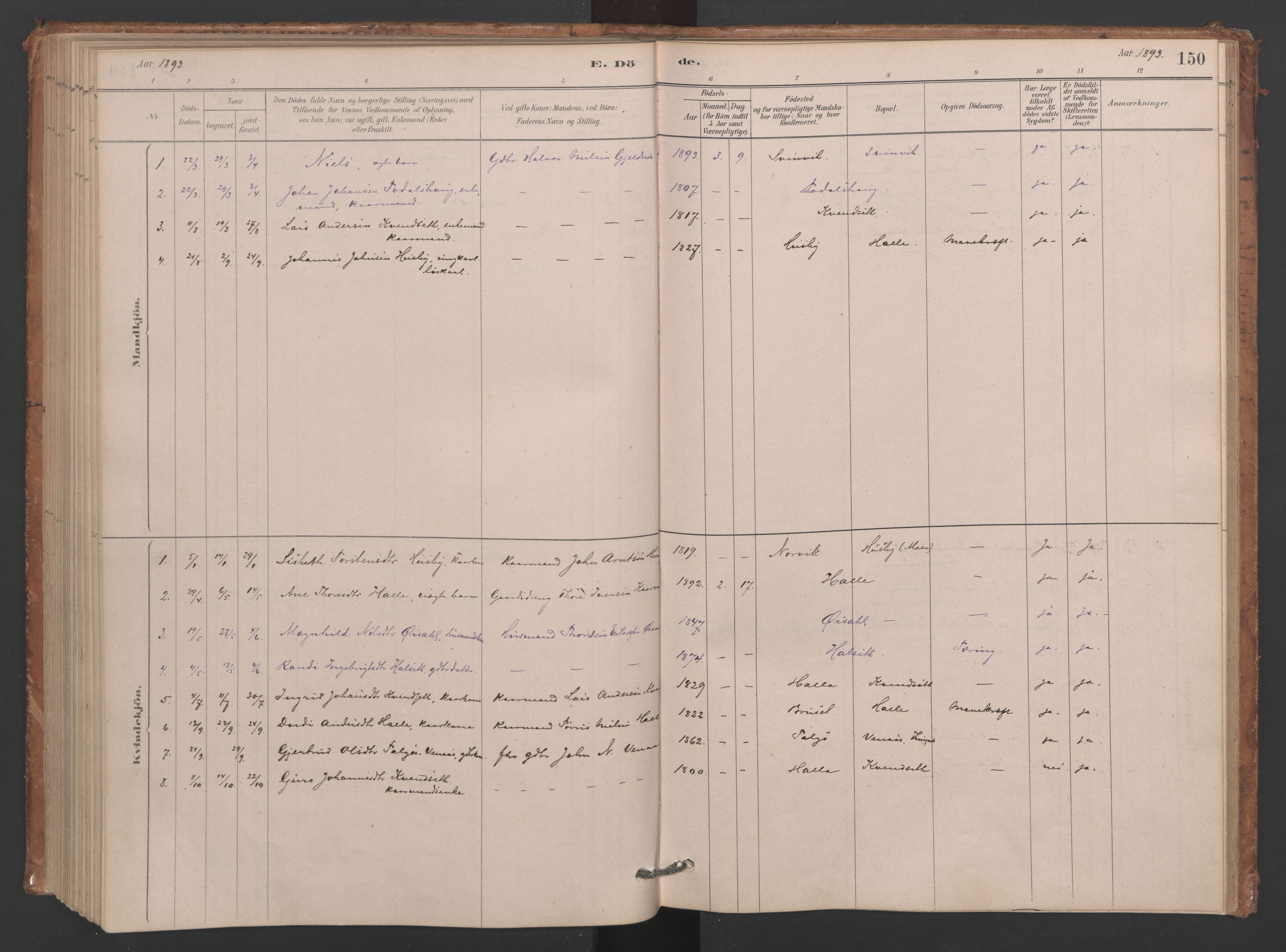 Ministerialprotokoller, klokkerbøker og fødselsregistre - Møre og Romsdal, SAT/A-1454/593/L1034: Parish register (official) no. 593A01, 1879-1911, p. 150