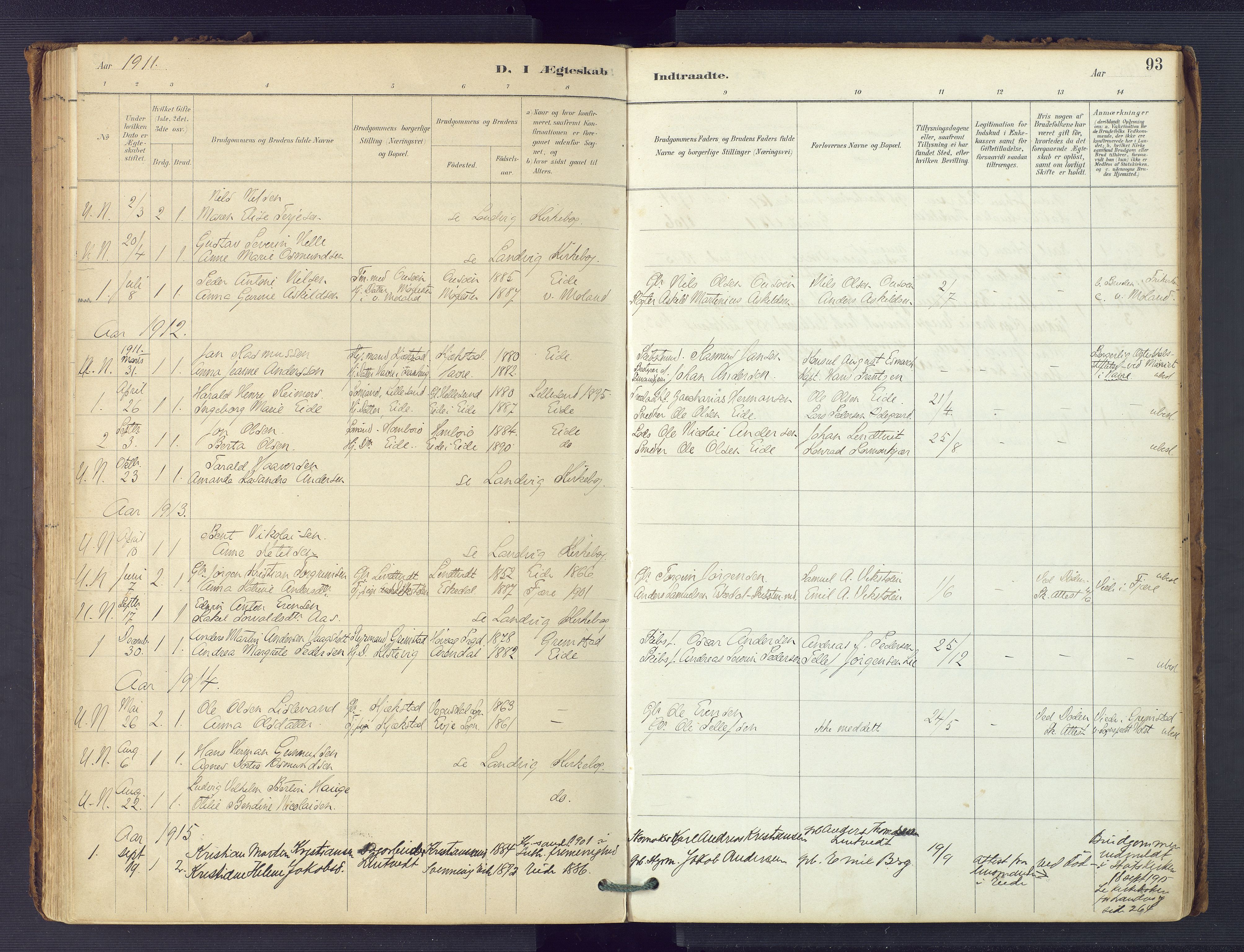 Hommedal sokneprestkontor, SAK/1111-0023/F/Fa/Faa/L0003: Parish register (official) no. A 3, 1885-1916, p. 93