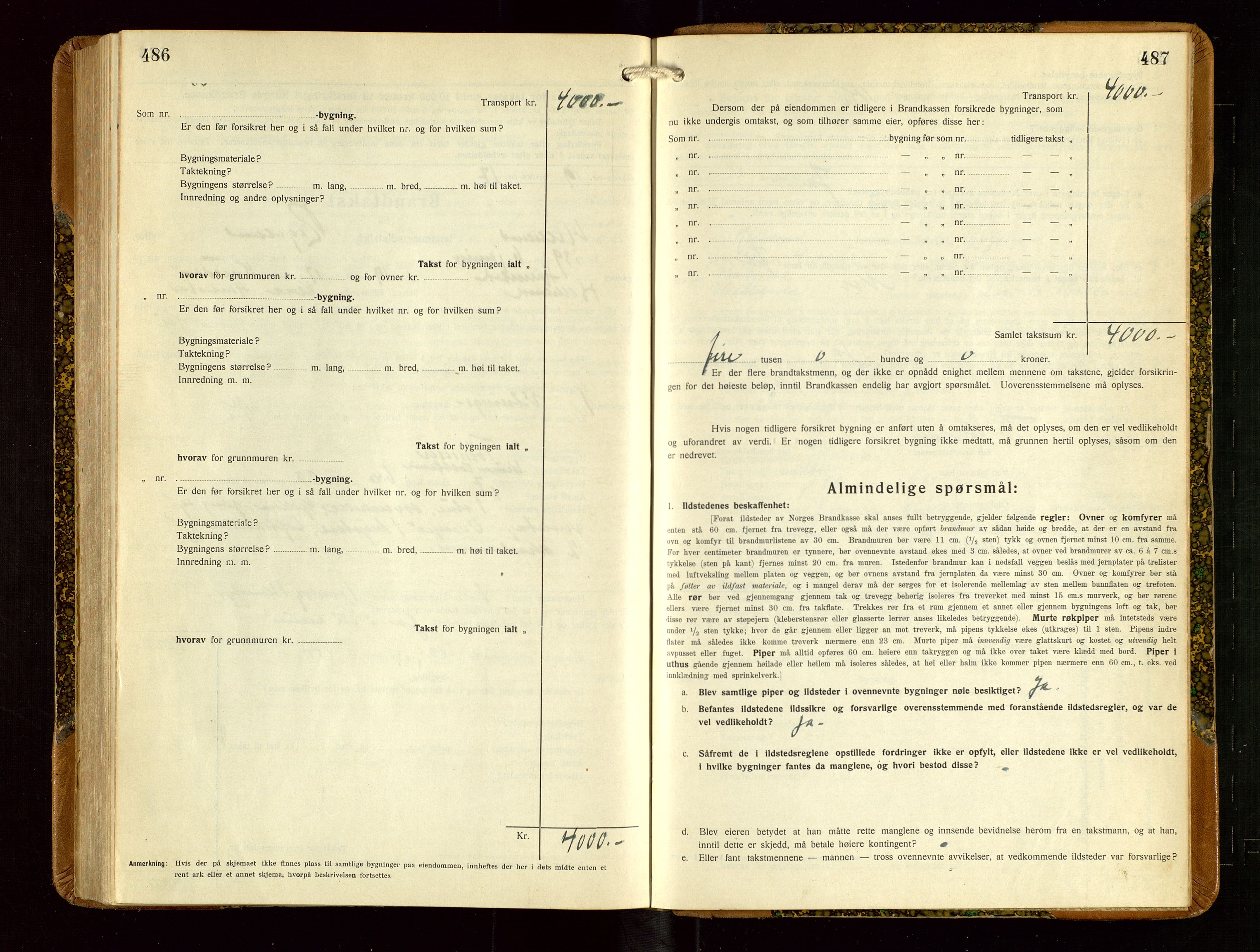 Helleland lensmannskontor, SAST/A-100209/Gob/L0003: "Brandtakstprotokoll", 1930-1939, p. 486-487